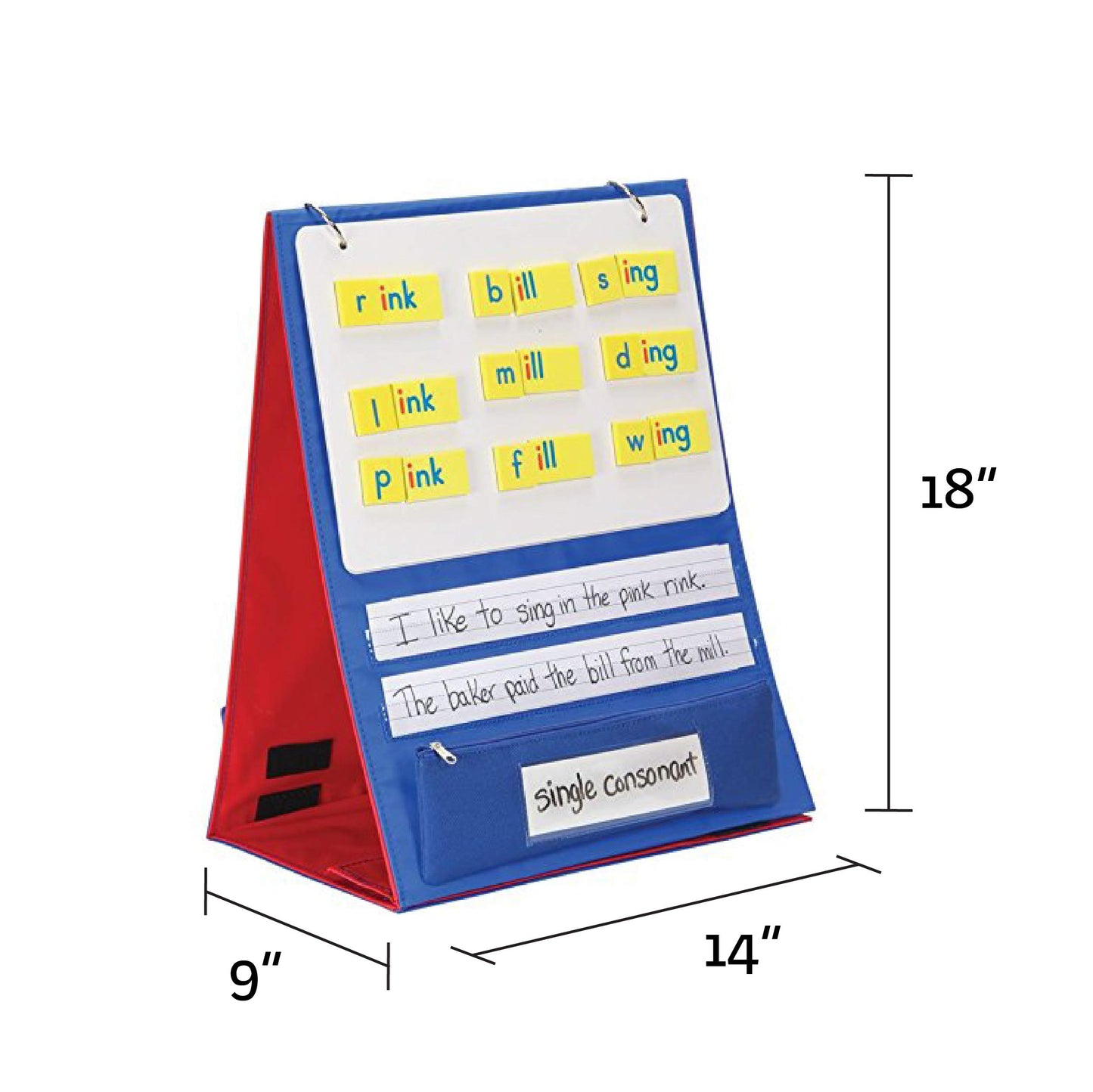 Really Good Stuff Desktop Stand with Flip Magnetic Boards and Storage Pockets - 1 Stand, 3 Boards