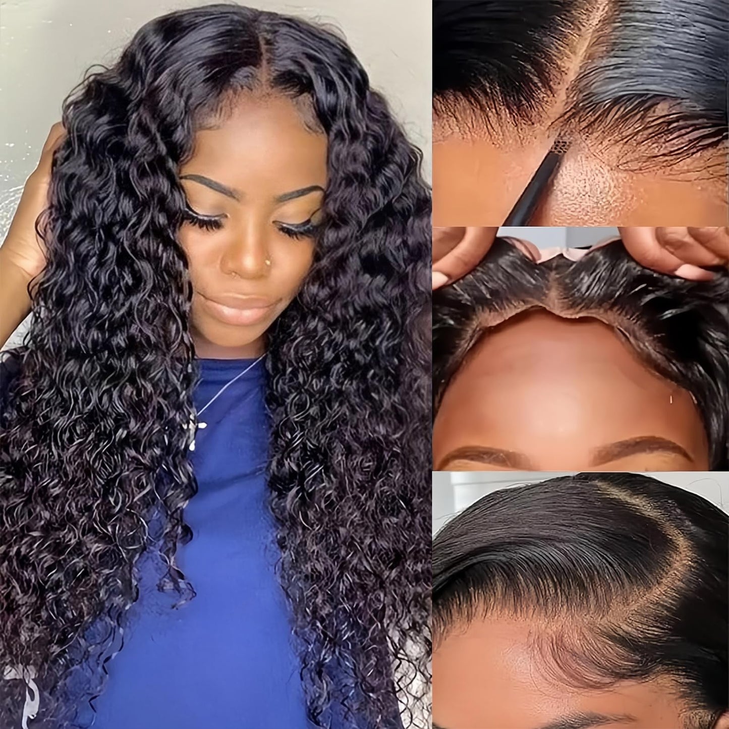Tendersse 5x5 HD Lace Closure Wigs Human Hair Wear and Go Glueless Wigs Human Hair Pre Plucked 200% Density Water Wave Lace Front Wigs Human Hair (20 Inch)