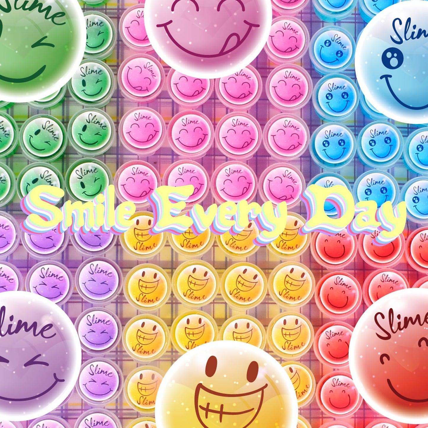 120 Pack for Kids Clear Crystal Bulk Slime Kit, Smiling Slime Color Box, Slime Kit for Girls and Boys, Stress Relief Kids Slime Kits for Toddlers, Classroom Reward, Valentine's Day Party Supplies