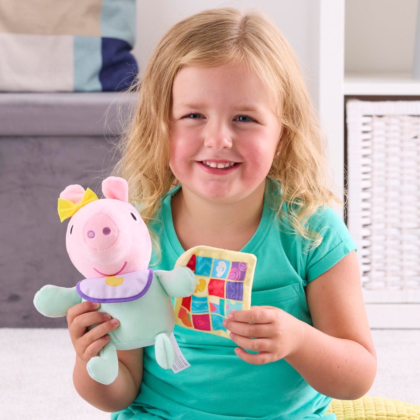 Peppa Pig Baby Evie with Blanket, Plush Preschool Toy, Cuddly Toy Baby Toy