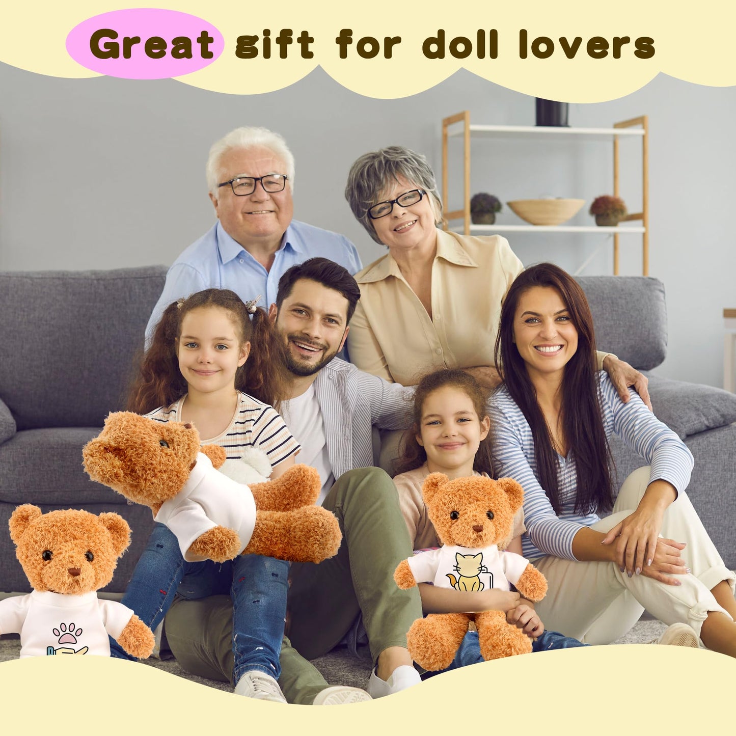 20 Pcs Stuffed Animal Toy White Clothing Sublimation Blank Bear Clothes Include 10 Pcs Teddy Bear Blank Hoodie and 10 Pcs Teddy Bear White Shirt for 14-18 Inch Stuffed Bears Dolls DIY (Color Style 1)