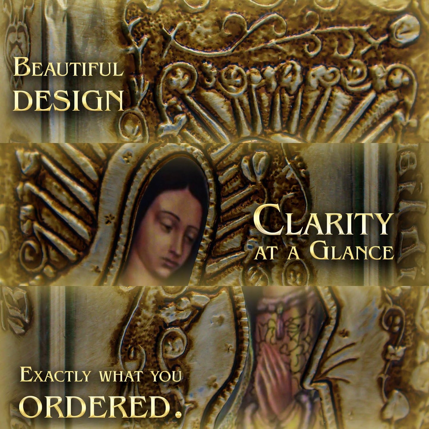 Catholic Spanish Bible with Metalic Cover of Our Virgen de Guadalupe Spanish Bible Large Print - Decorations for Catholic Wedding biblia