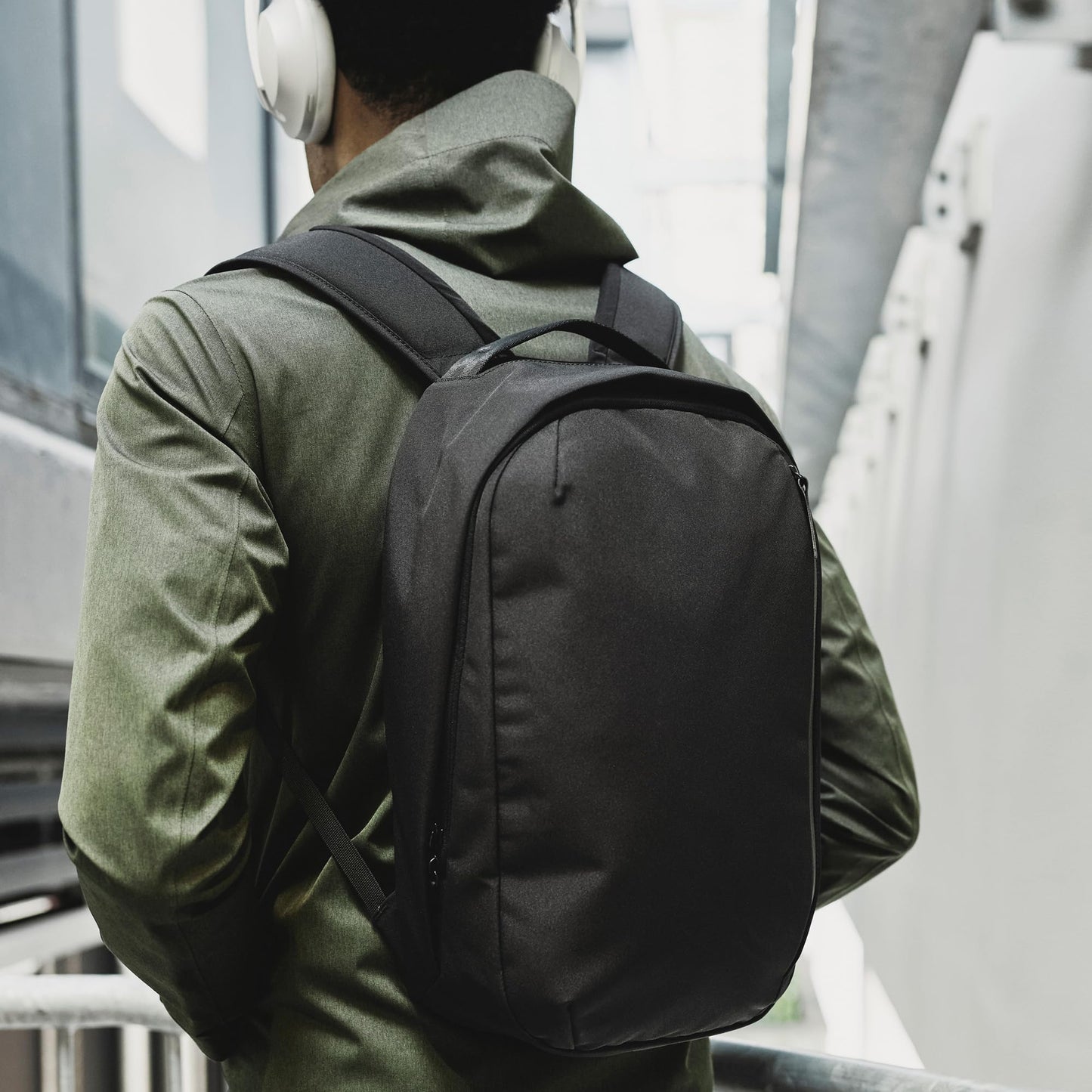 ALPAKA Metro Backpack -12L Fits a Thin 14" Laptop Small Backpack, Soft Touch Fleece Lined Laptop Sleeve, Wide Opening Main Zippered Compartment, Weather Resistant Fabric. Black Axoflux 300D