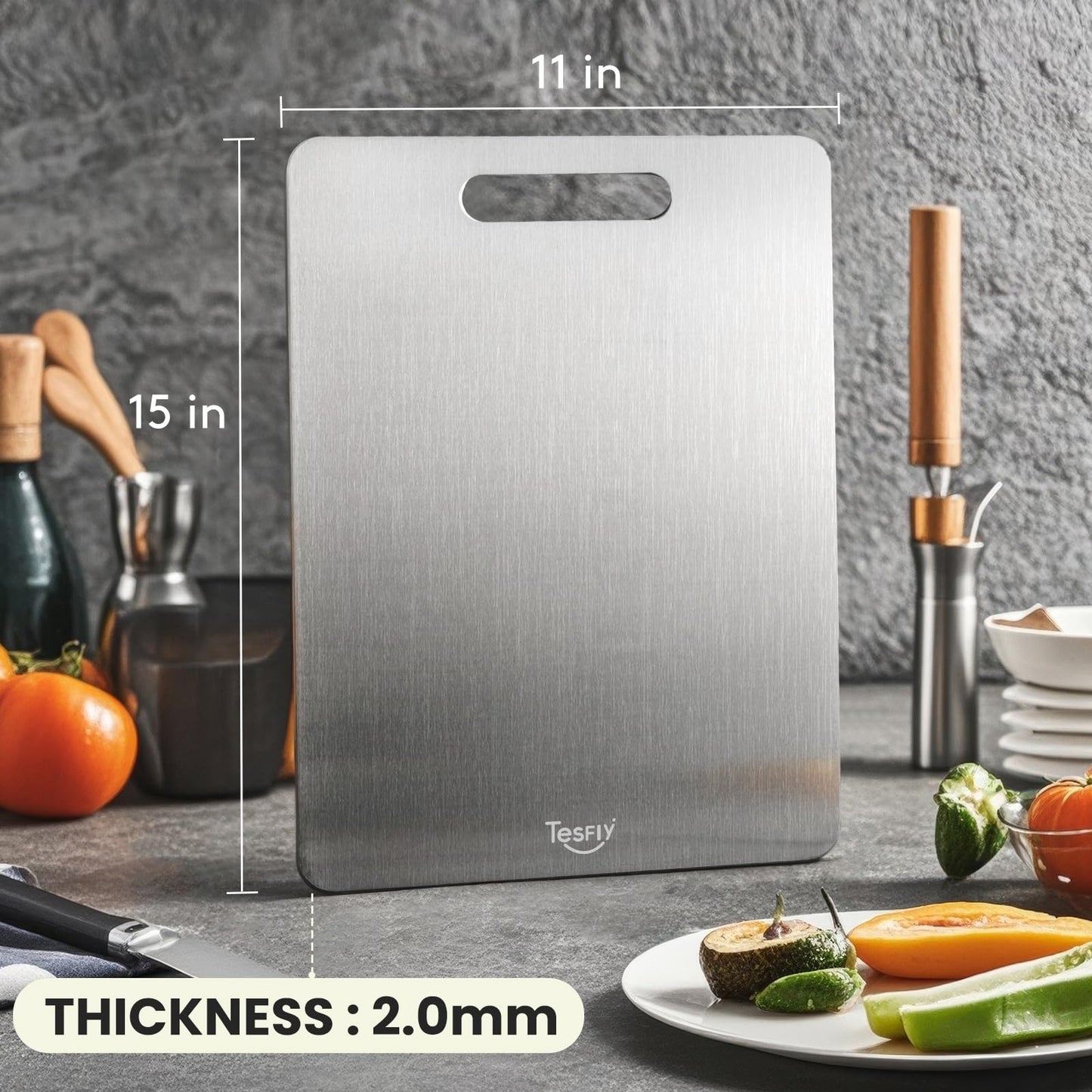 2 Pack Titanium Cutting Board - 100% Putting Boards For Kitche,Easy to clean, Double-sided food-grade Cutting Board For Cutting Meats, Fruits And Vegetables.(15 * 11)