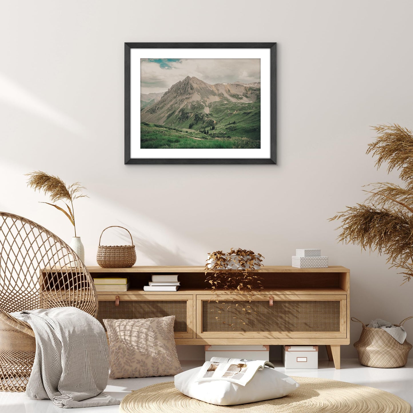 Americanflat 22x28 Poster Frame - Black Engineered Wood with Polished Plexiglass - Matted to 18x24 Photo Size - Hudson Collection - Wide Picture Frame for Wall Display - Black
