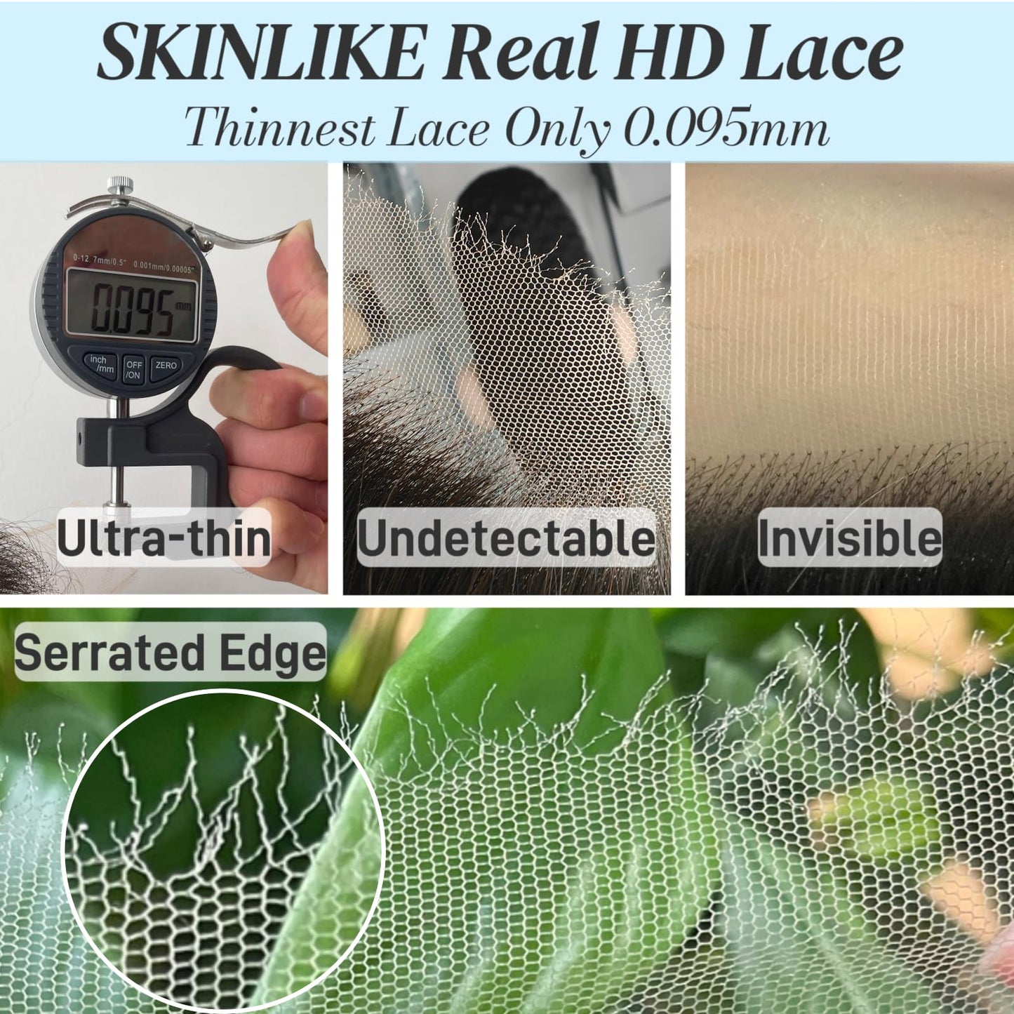 5x5 SKINLIKE 100% Real HD Lace Closure Body Wave Human Hair Closure 0.095mm Ultra-thin Invisible Swiss HD Lace Closure Pre Plucked Small Single Knots Brazilian Virgin Human Hair Lace Closure 16inch