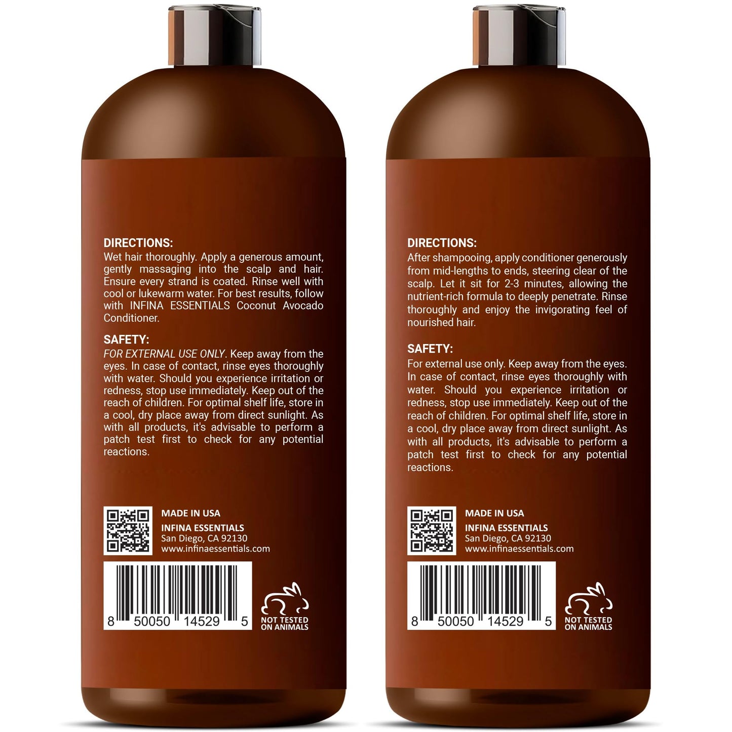 Apple Cider Vinegar Shampoo and Conditioner Set Sulfate Free for Men & Women - Itchy Scalp Shampoo w/Moisturizing Coconut Avocado Conditioner - Loc Shampoo and Conditioner for Dreads, 16 fl oz each