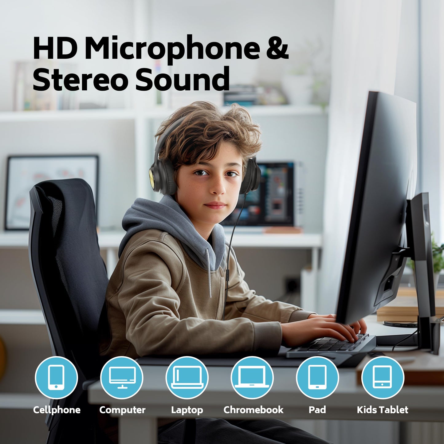 AILIHEN Headphones Wired 12-Pack Bulk for School Students Kids K-12 Classroom,Adjustable, Foldable, Over-Ear Headsets with Microphone HD Stereo Sound 3.5mm Jack for Chromebook, Laptop (Multicolor)