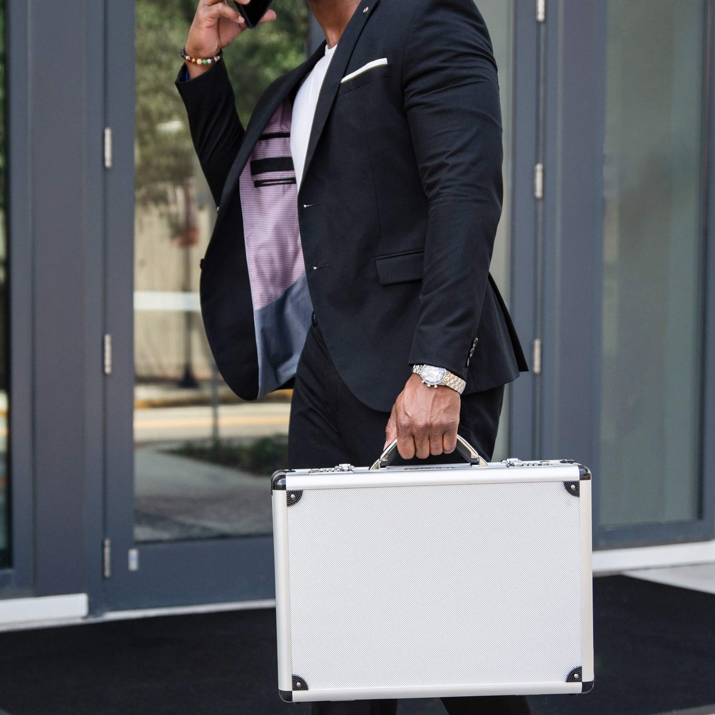 Alpine Swiss Executive Aluminum Briefcase Padded Laptop Briefcase For Men Hard Shell Attache Case Combo Lock Business Case