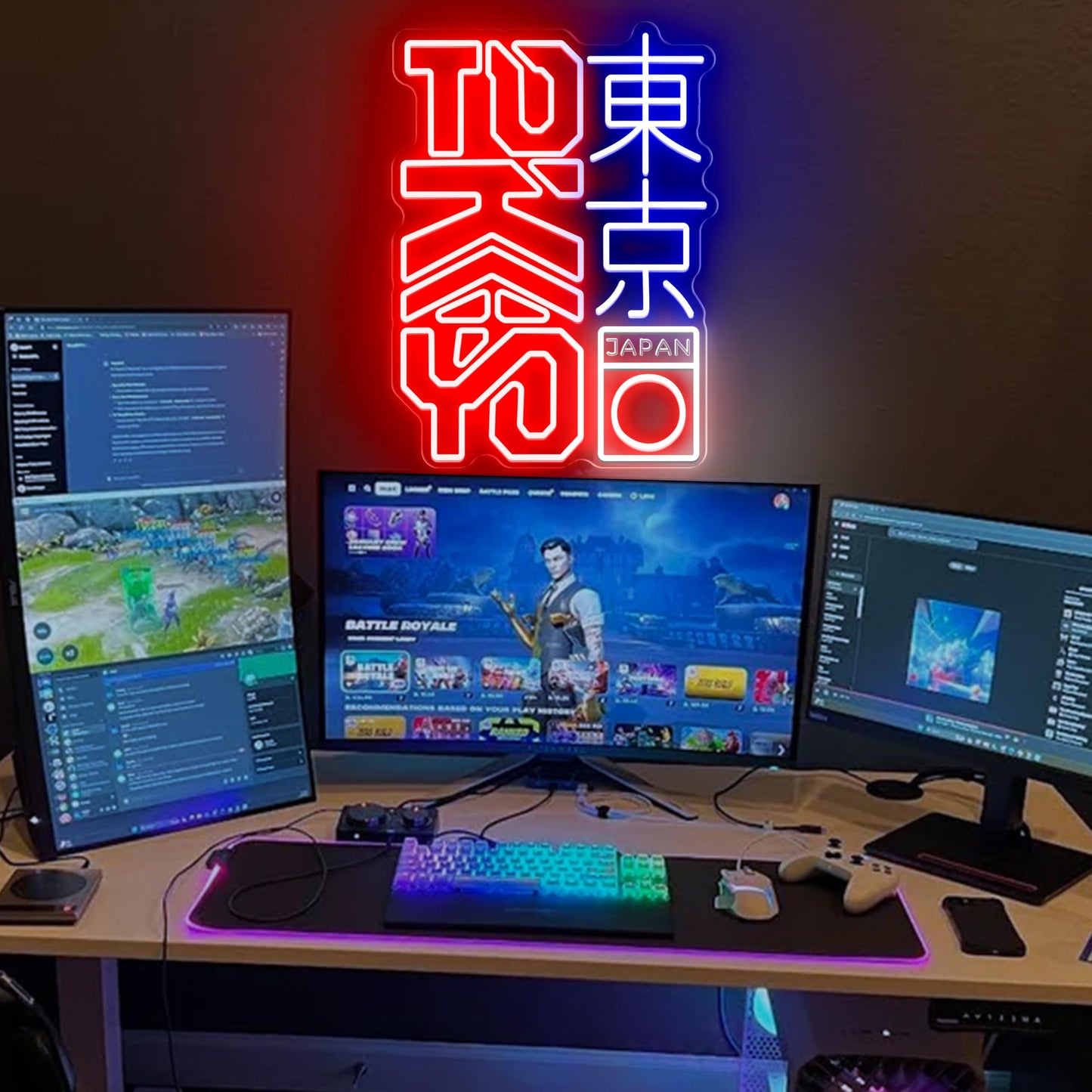JOSEBRU Tokyo Neon Sign Dimmable Vibrant Japanese Kanji Art for Room Decor LED Neon Light Up Hanging Sign for Bar Pub Party Bedroom Home Decor 11.81"x16.14"