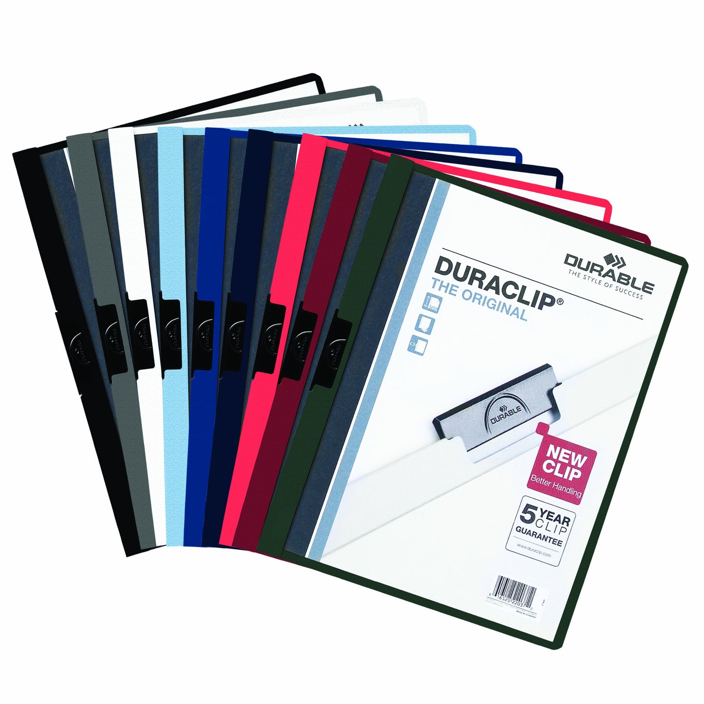 Durable Report Cover with DURACLIP - Letter-Size - Holds Up to 30 Pages - Clear Cover in Black - 25 Per Box