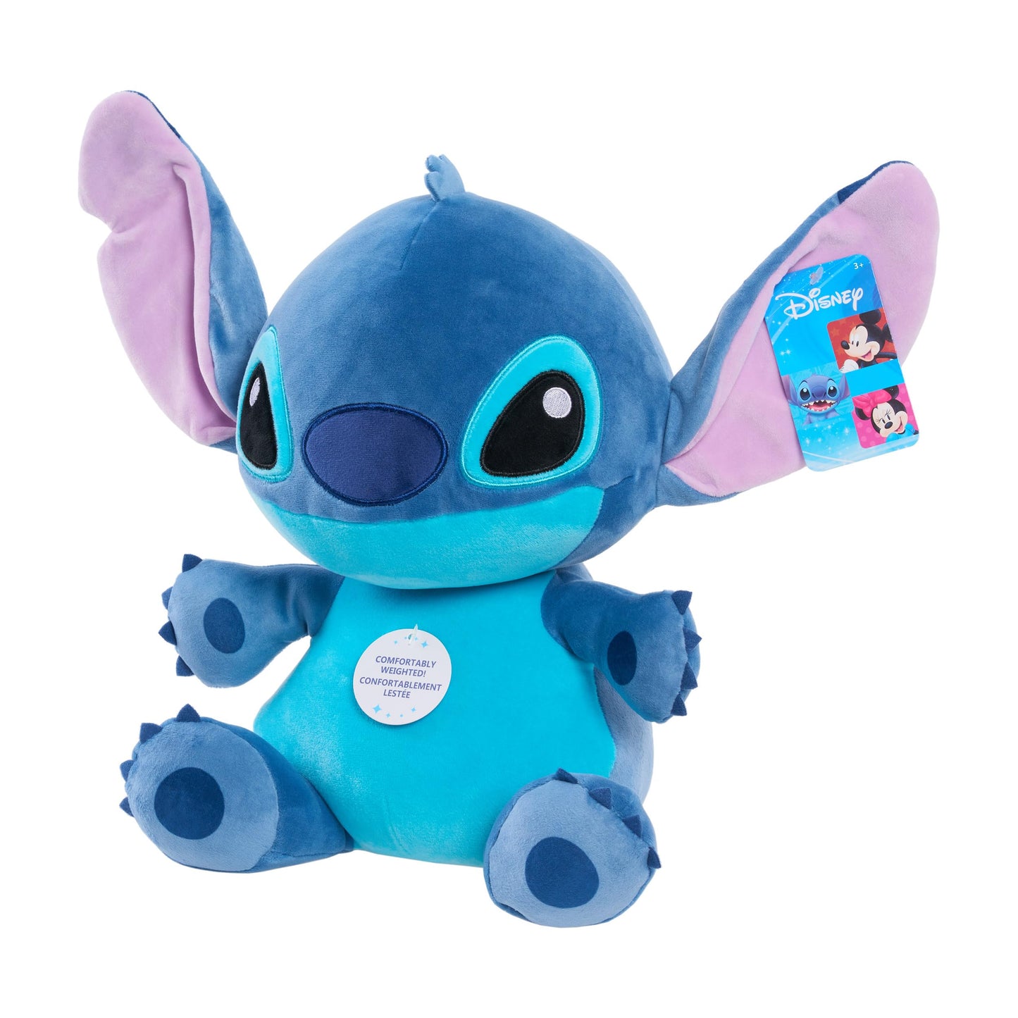 Disney Classics 14-inch Stitch, Comfort Weighted Plush, Officially Licensed Kids Toys for Ages 3 Up, Gifts and Presents