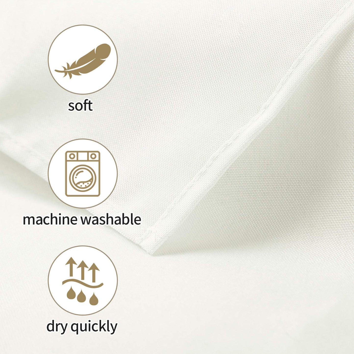 50pcs Polyester Cloth Napkins - 20 x 20 inch Ivory Dinner Washable Napkins with Hemmed Edges for Restaurant/Wedding/Hotel(50,Ivory)