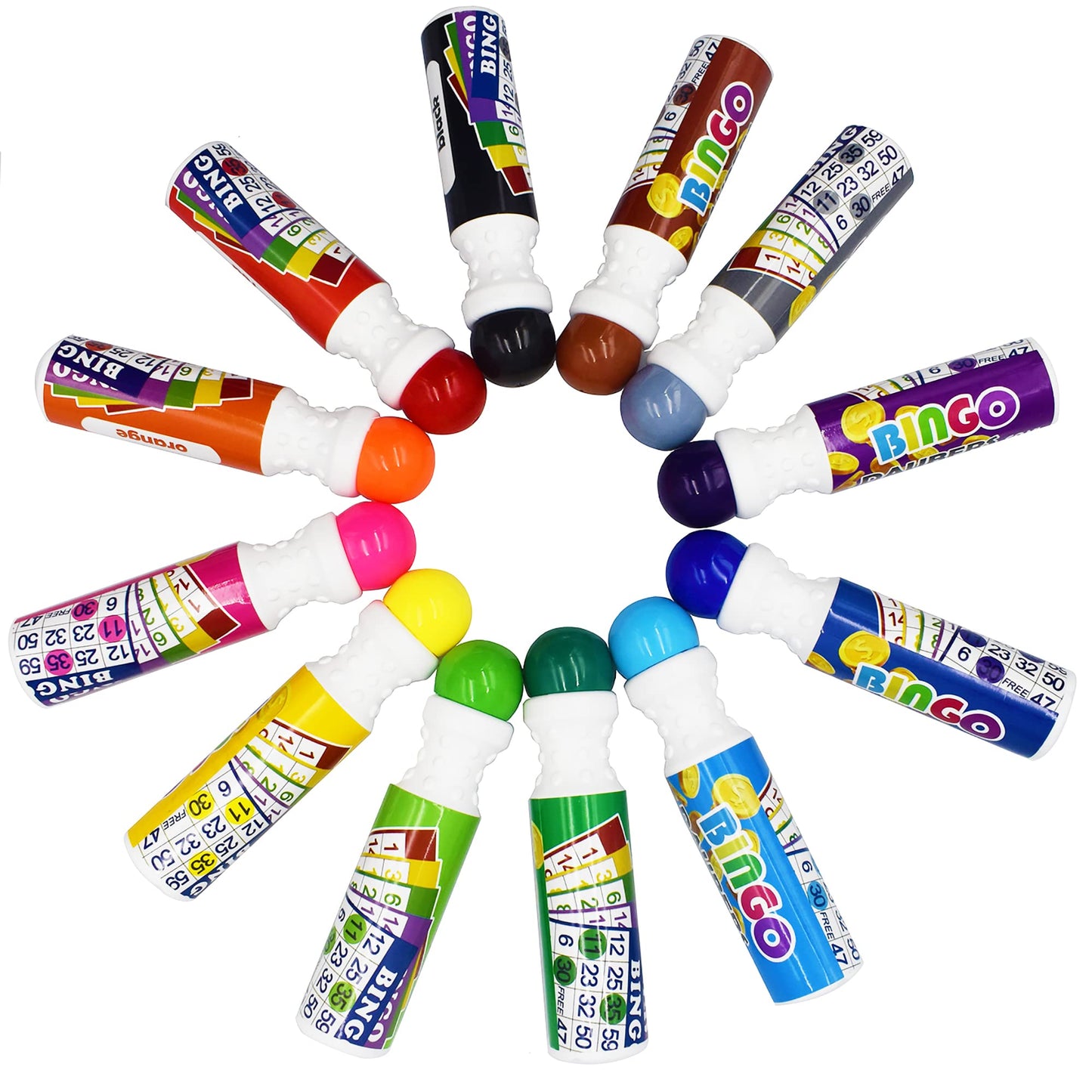 Yuanhe Bingo Daubers Dot Markers - Mixed Colors Set of 36 Pack-12Colors