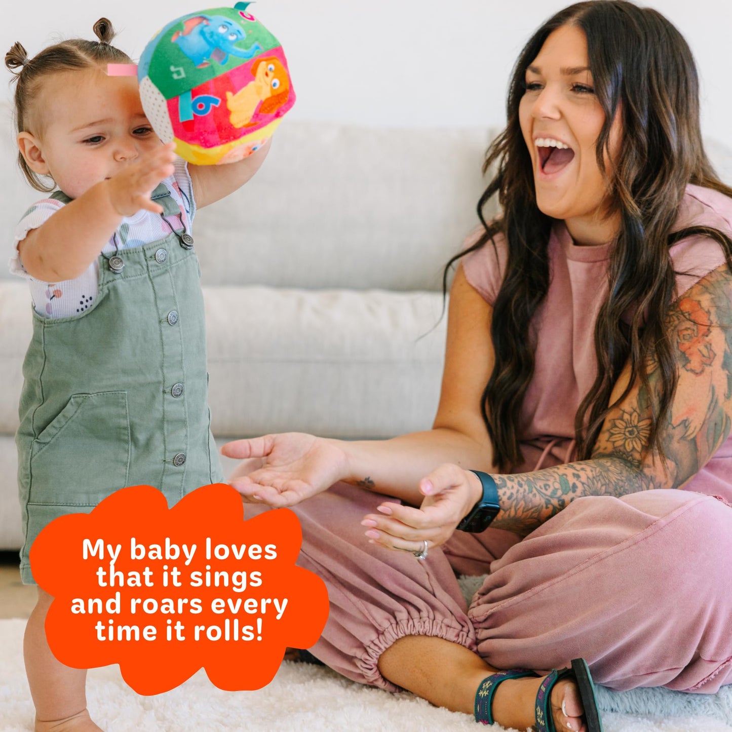 Move2Play, Hilariously Interactive Talkin Sportz Balls with Music & Sound Effects | 1st Birthday Gift | Toddler Toy for Boys & Girls | Age 6, 9, 12+ month | 1, 2, Year's Old (Baby Ball)
