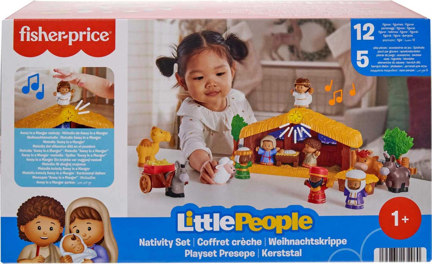 Fisher-Price Little People Toddler Toy Nativity Set with Music Lights & 18 Pieces for Christmas Pretend Play Kids Ages 1+ years