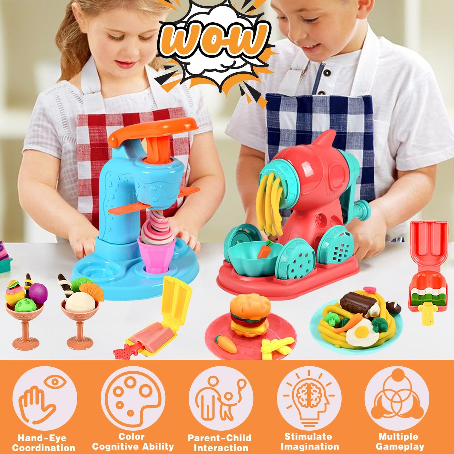 Crelloci Deluxe Colored Clay Set for Kids Girls Boys 3 Years and up