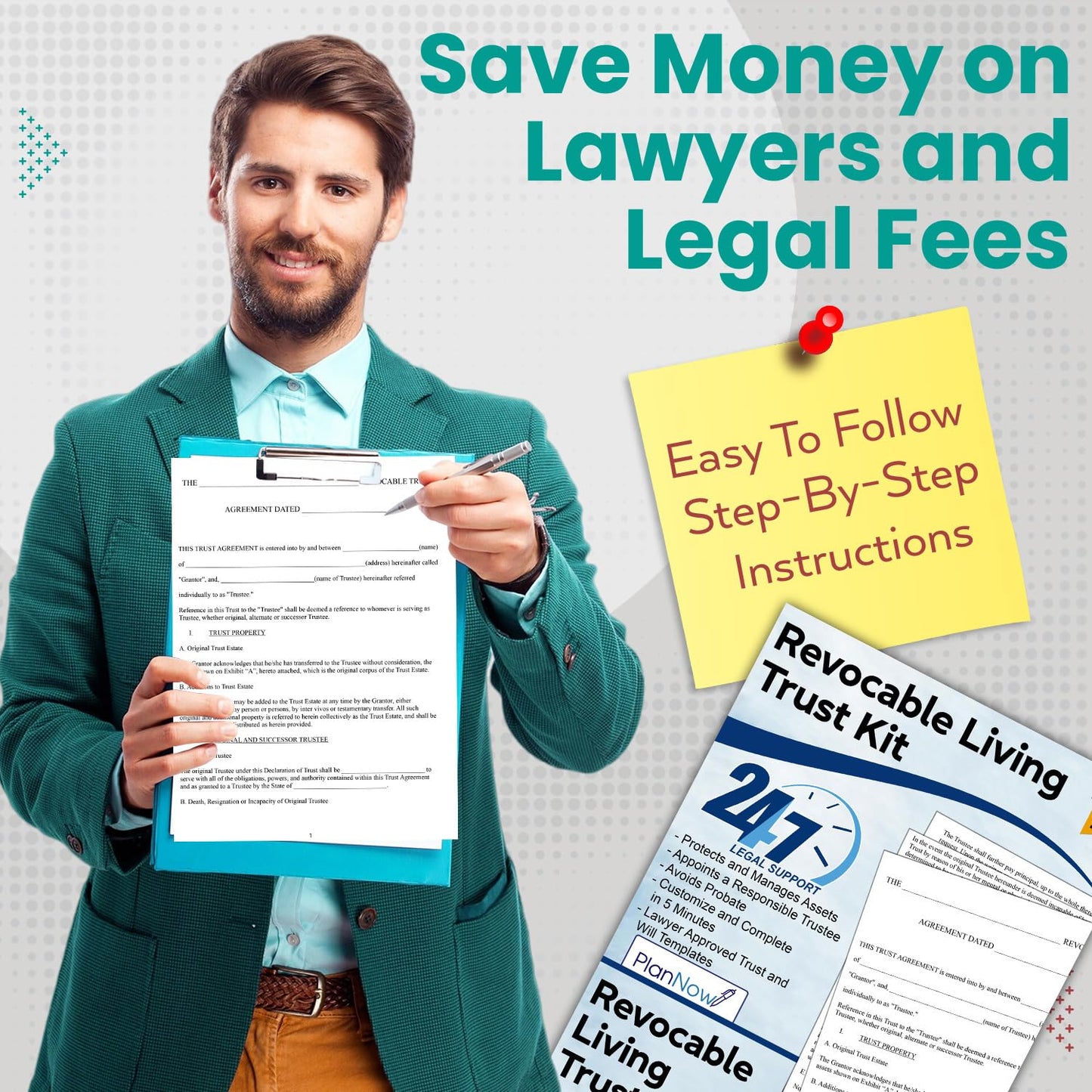 PlanNow Revocable Living Trust Kit for Individuals -Do It Yourself Revocable Trust Forms to Protect Family, Assets & Yourself - Cost-Effective with Easy Step-by-Step Instructions - Attorney-Approved