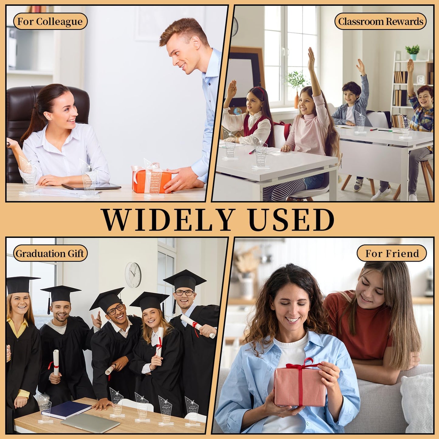 10Pcs Employee Appreciation Awards Gifts Inspirational Thank You Acrylic Trophy for Coworker May You Be Proud of The Work You Do Prizes Giftsfor Adults Employee Party Office Decorations