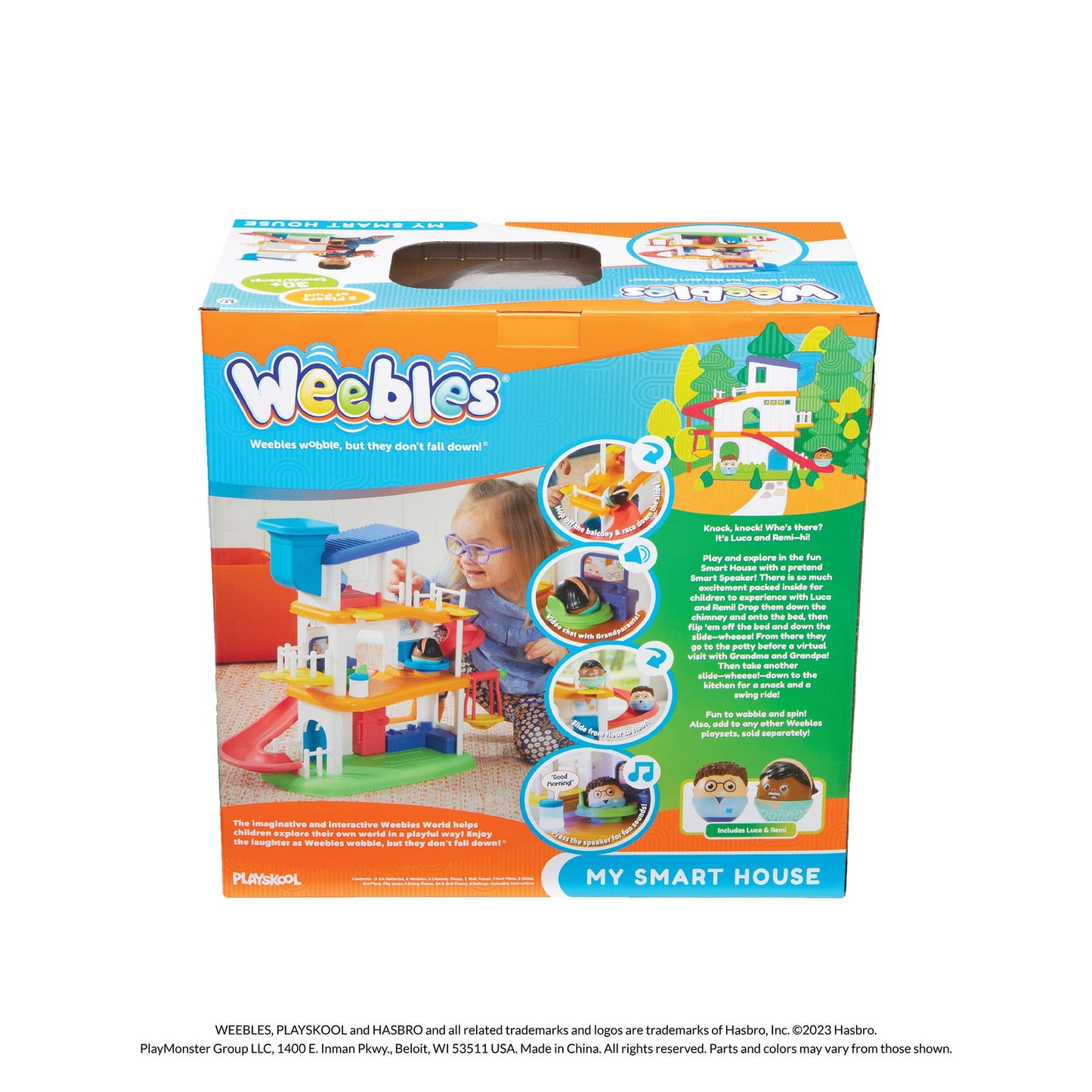 Playskool Weebles My Smart House - Weeble Wobble Preschool Toy for Toddlers Smart Speaker with Sounds + Songs 3 Floors of Imaginative Play for Ages 12 Months and Up