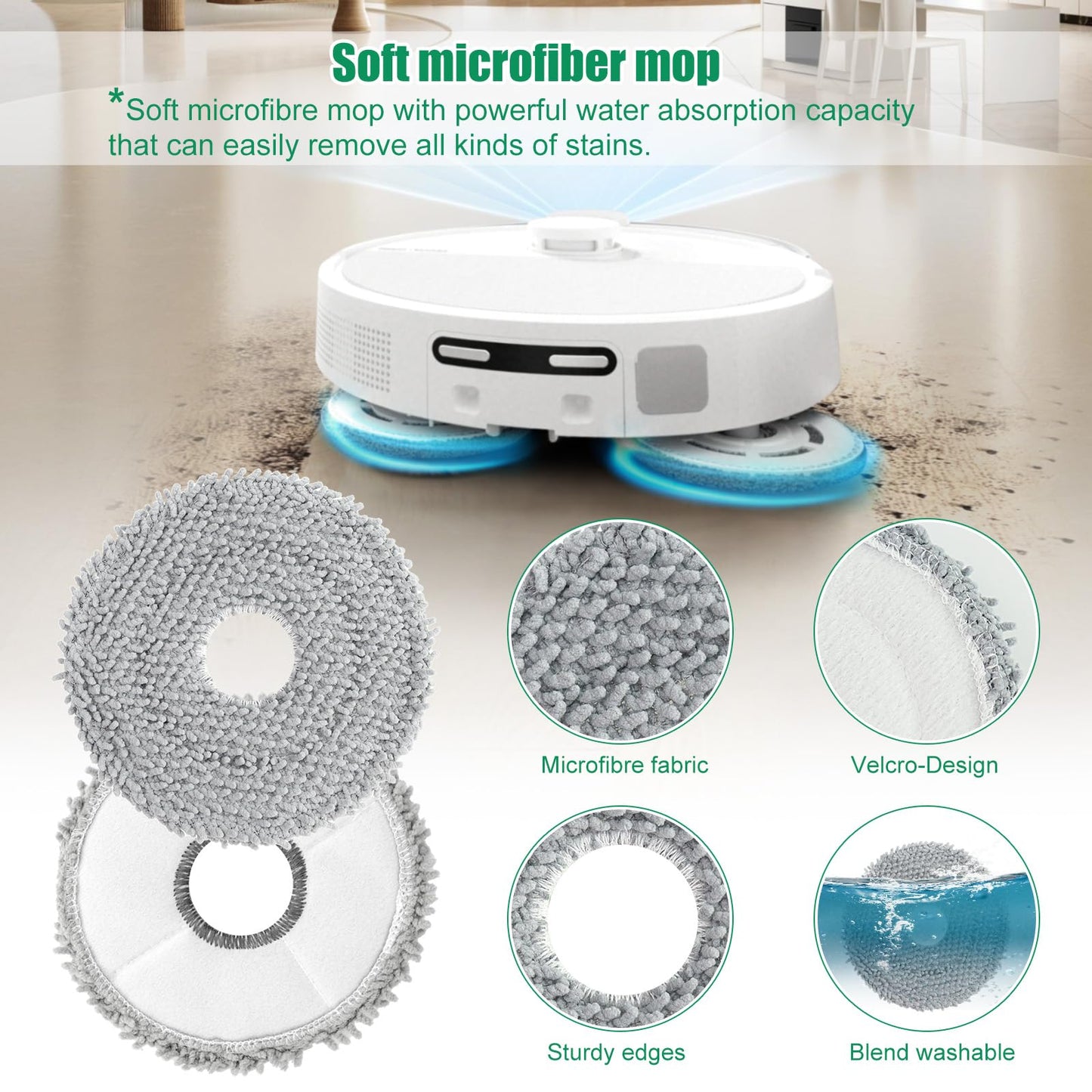 22 Pcs Accessories Kit for iRobot Roomba Plus 505/405 Combo Robot Vacuum, 2 Roller Brush, 4 Mop Pads, 3 Hepa Filters, 6 Side Brush, 6 Vacuum Bags Replacement Parts