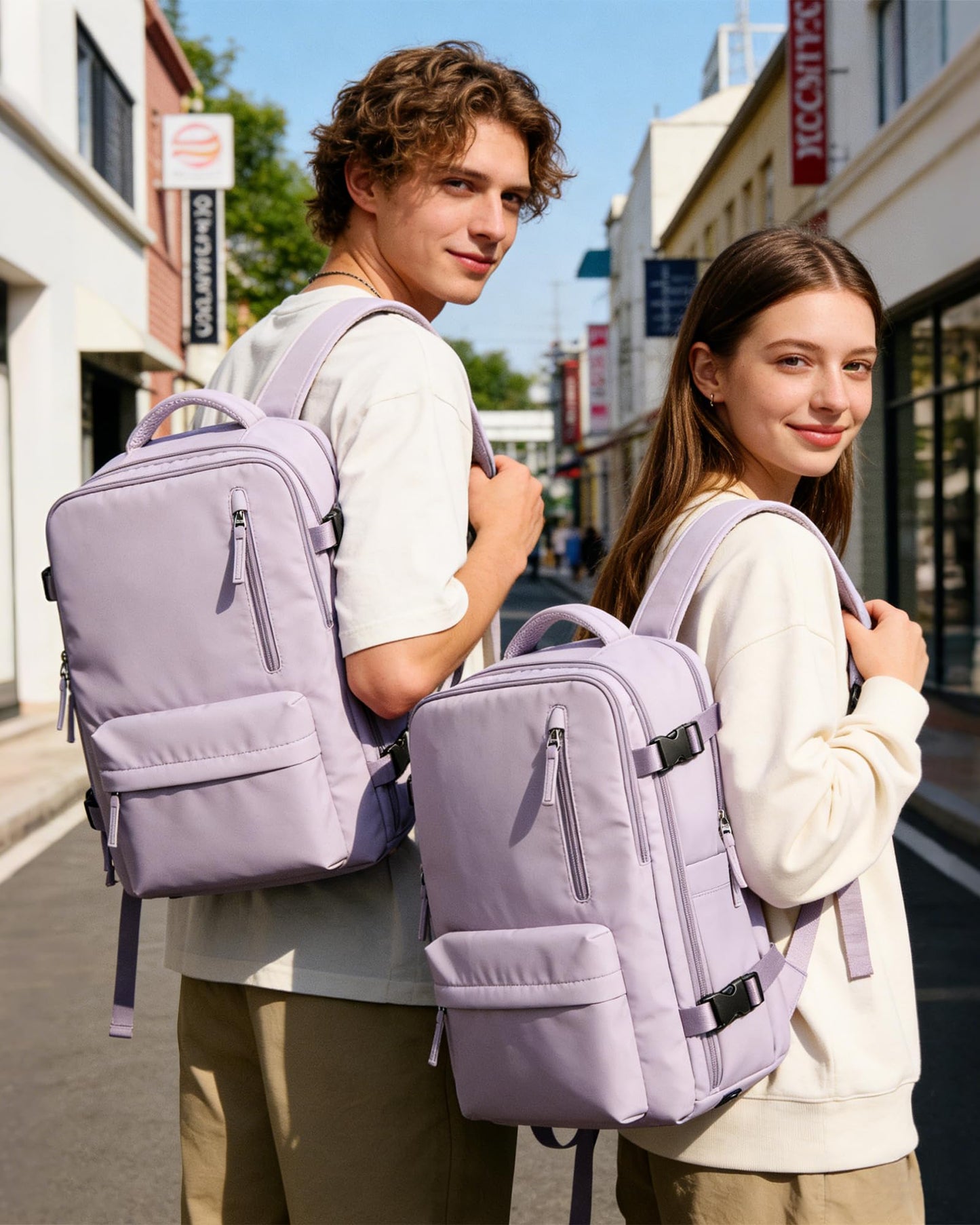 WONHOX Vacuum Seal Backpack for Travel with Air Pump Compression Daypack Personal Item Carry on Flight Approved Vacpack Laptop Space Saver Bags Storage with Vacuum System Travel Bag Women Men Purple