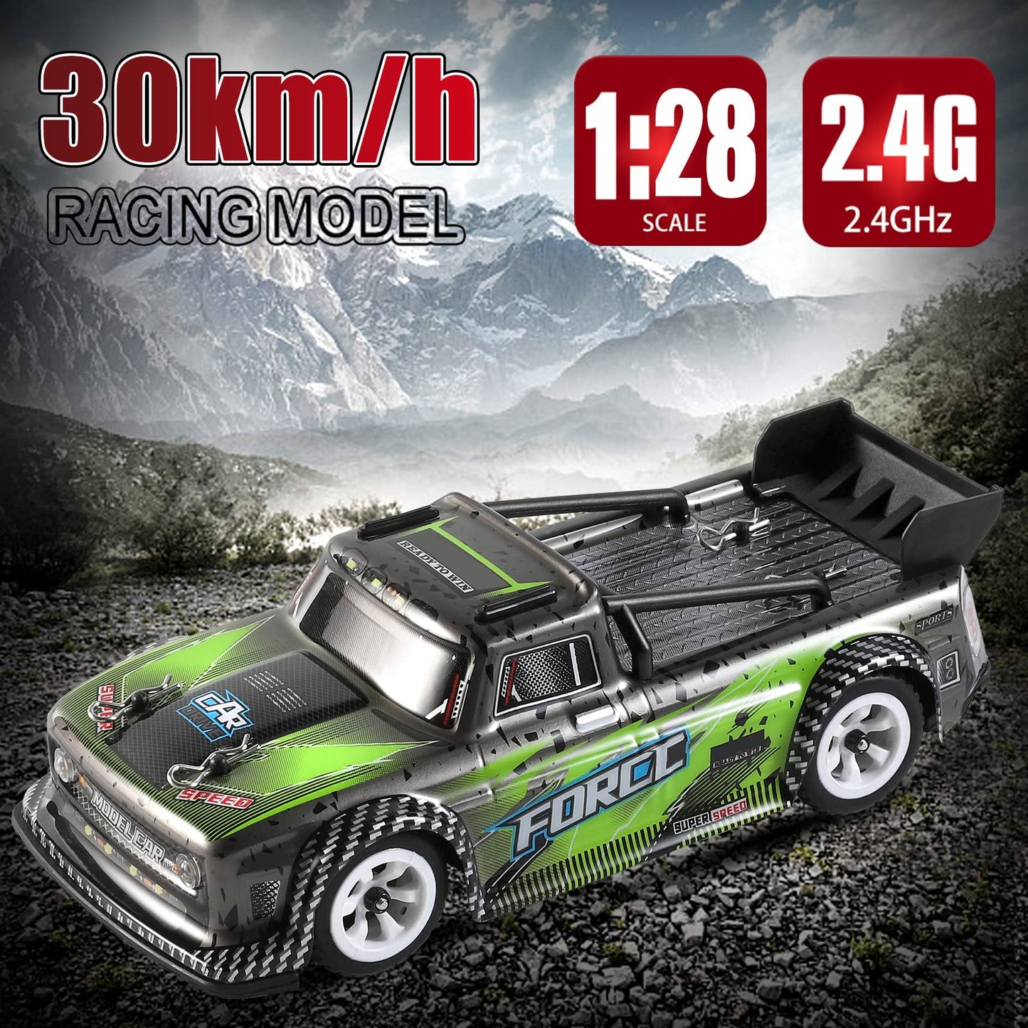 GoolRC WLtoys 284131 RC Drift Car, 1:28 Scale 4WD 30KM/H High Speed Electric Drifting Car RTR, Metal Chassis, 2 Batteries for Adults
