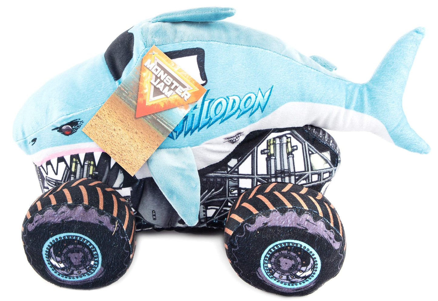 Jay Franco Monster Jam Plush Stuffed Megalodon Pillow Buddy - Super Soft Polyester Microfiber, 16 inches