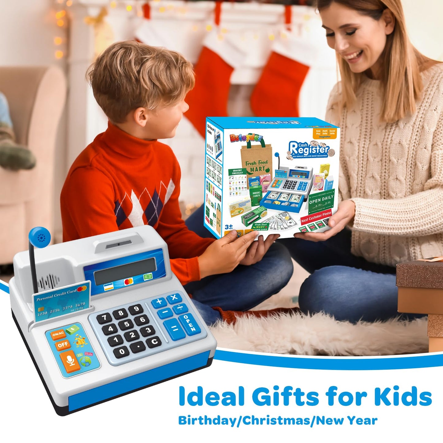 Calculator CashRegister Toy Gift-Grey