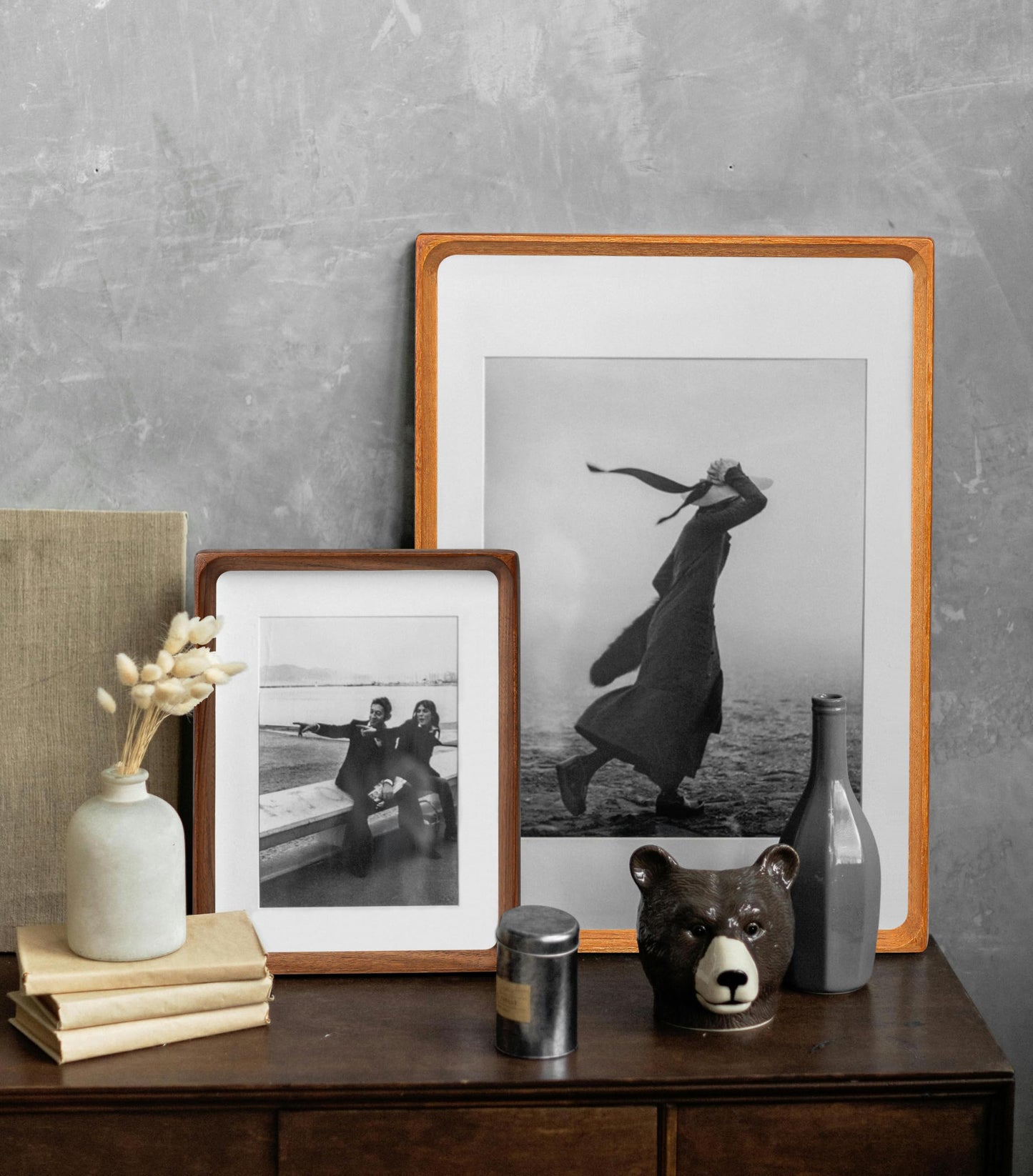 Gdfmsc 11x14 Picture Frame with Mat for 5x7/8x10, Natural Walnut Wood Handcrafted Rounded Corner with Real Glass, Vertical or Horizontal Display Photo Gallery Wall Mounting Frame
