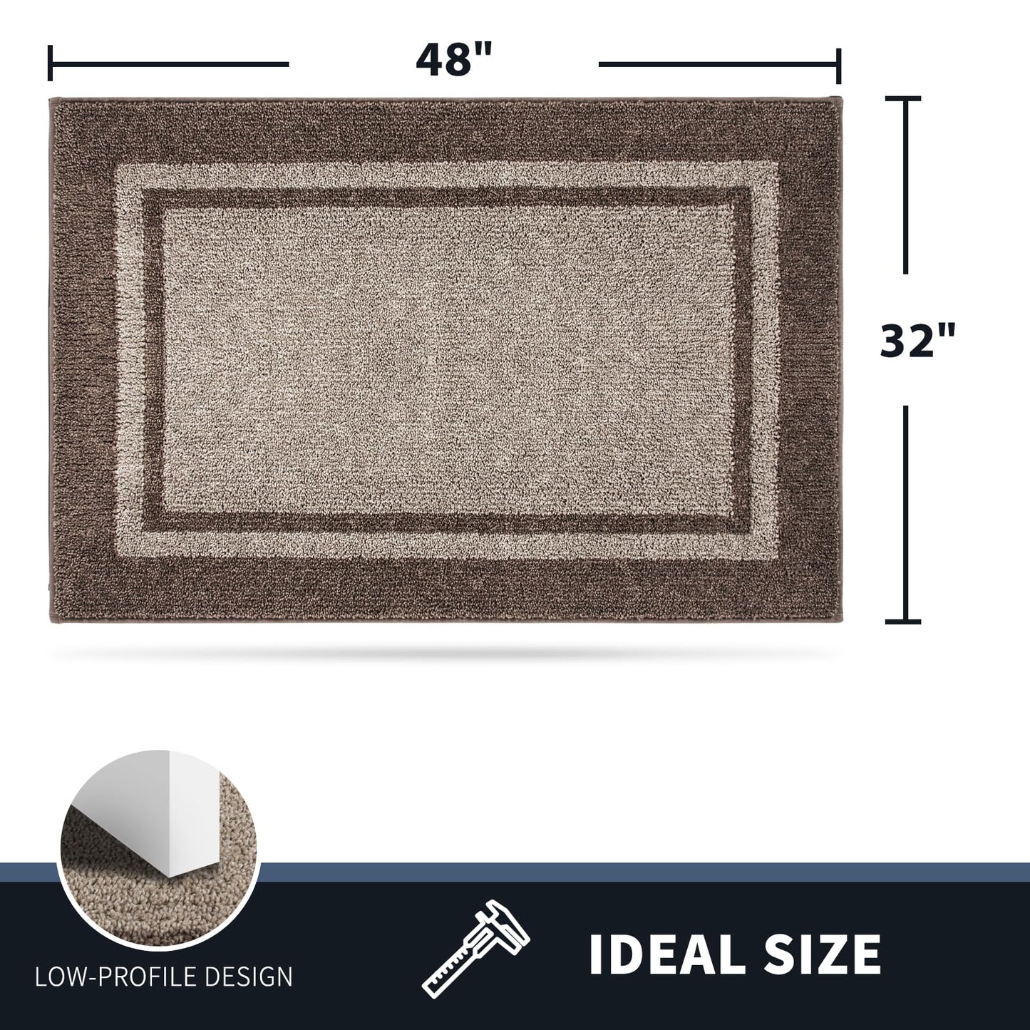 PURRUGS Dirt Trapping Door Mat 32" x 48", Non-Slip Machine Washable Entryway Rug, Entrance Mat, Indoor Front Door Mat, Super Absorbent Entry Rug for Muddy Shoes & Paws, Beige & Grayish Brown