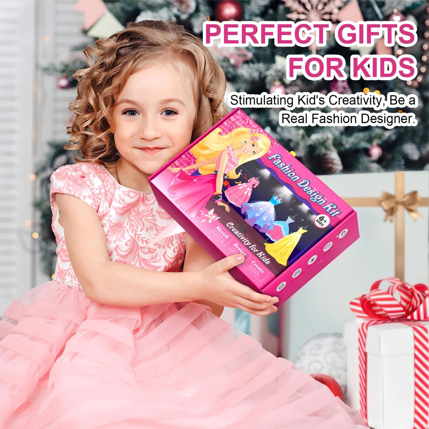 Axirata 1000+PCS Fashion Design Kit for Girls Creativity DIY Arts & Crafts Kit for Kids with 4 Mannequins, Fashion Designer Sketchbook, Sewing Kit for Teen Girls Birthday Gift Age 6 7 8 9 10 11 12+