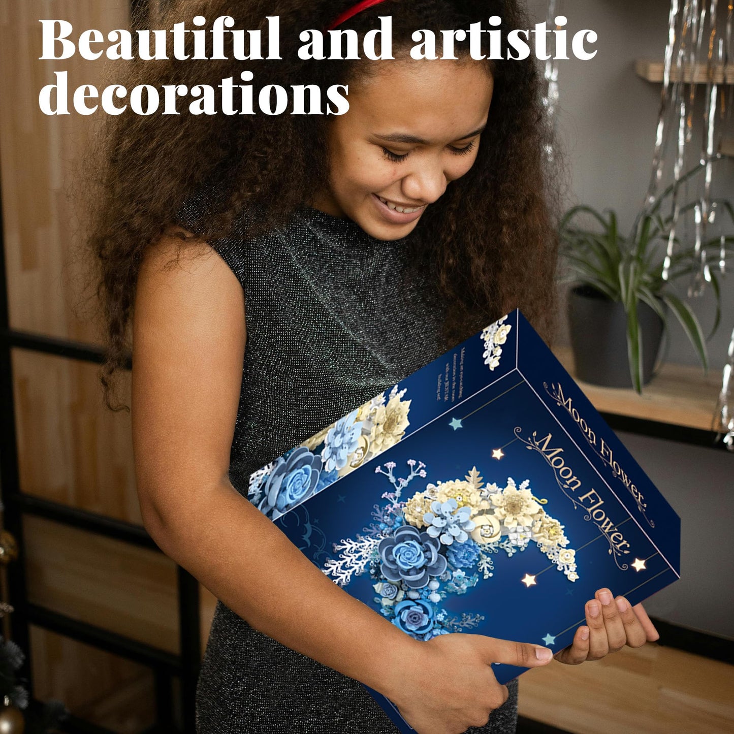 Nayihoop Moon Flower Building Set Botanical Collection Blossom for Wall Decor -934pcs