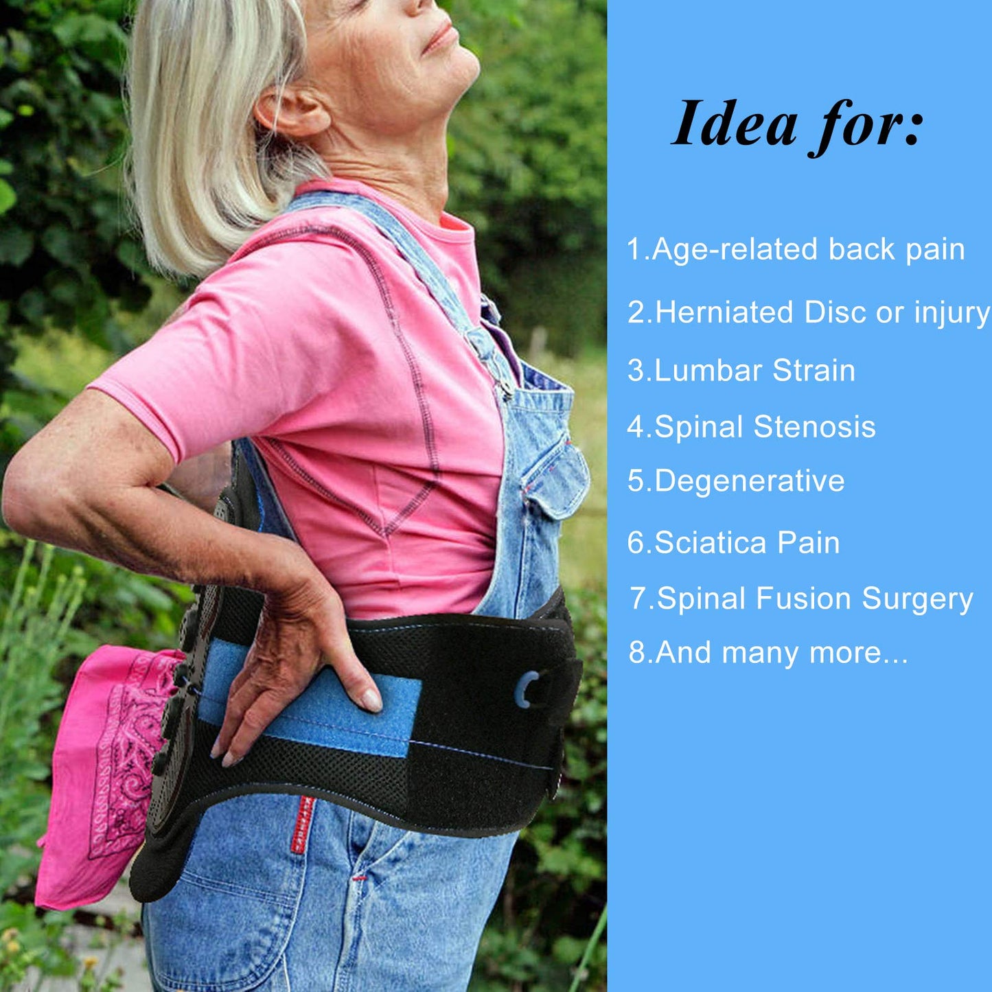 2.0 Version LSO Back Brace with Maximum Decompression Plate&Comfort Curve Back Support New Added with Foam Pad,Dual Pulley System Lumbar Support Belt for Lower Back Pain Relieve,Pre and Post Spine Surgery(L/XL fit belly 35"-47")