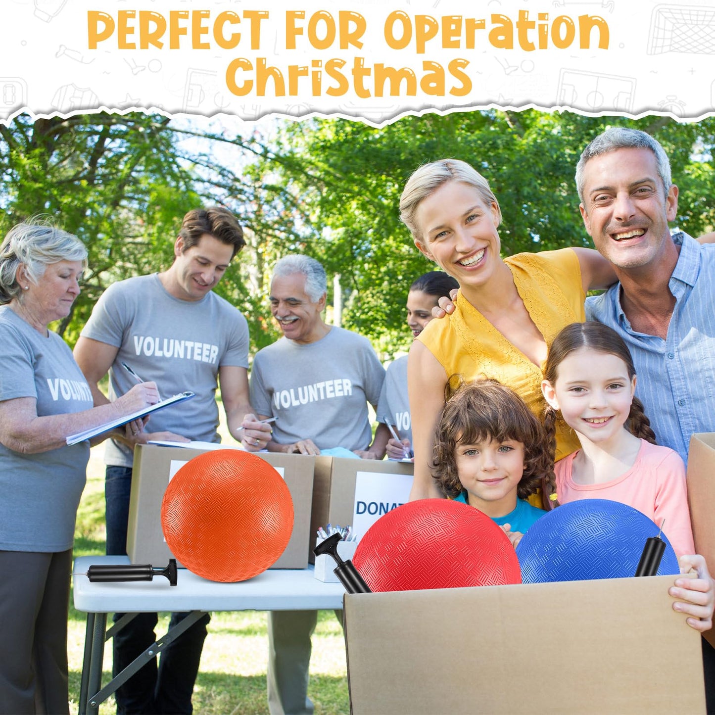 HyDren 18 Pcs Kickball Balls with Pump 8.5 Inch Christmas Operation Dodgeball Set for Kids and Adults Bouncing Kickballs Sport Handball Outdoor Balls Toddlers Official Playground Camps Play Supplies