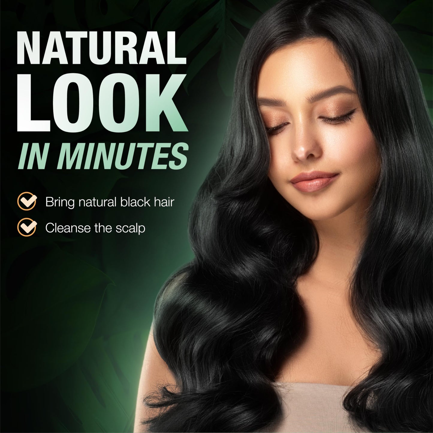 ABERA Hair Dye Shampoo, Black Hair Color for Grey Hair Coverage for Women and Men, One-wash Hair Blackening Treatment with Natural Dark Color (6.76 Fl. Oz.)