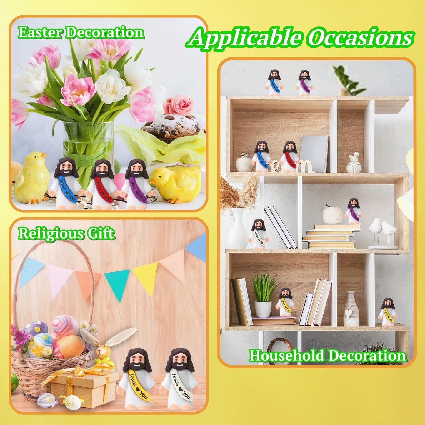 AIRNEY 200 PCS Little Jesus Figures Easter Religious Toys, Mini Tiny Pocket Figurines in Bulk, Jesus Loves You Christ Toys, School Religious Party Favors Gift for Easter Egg Stuffers (200)