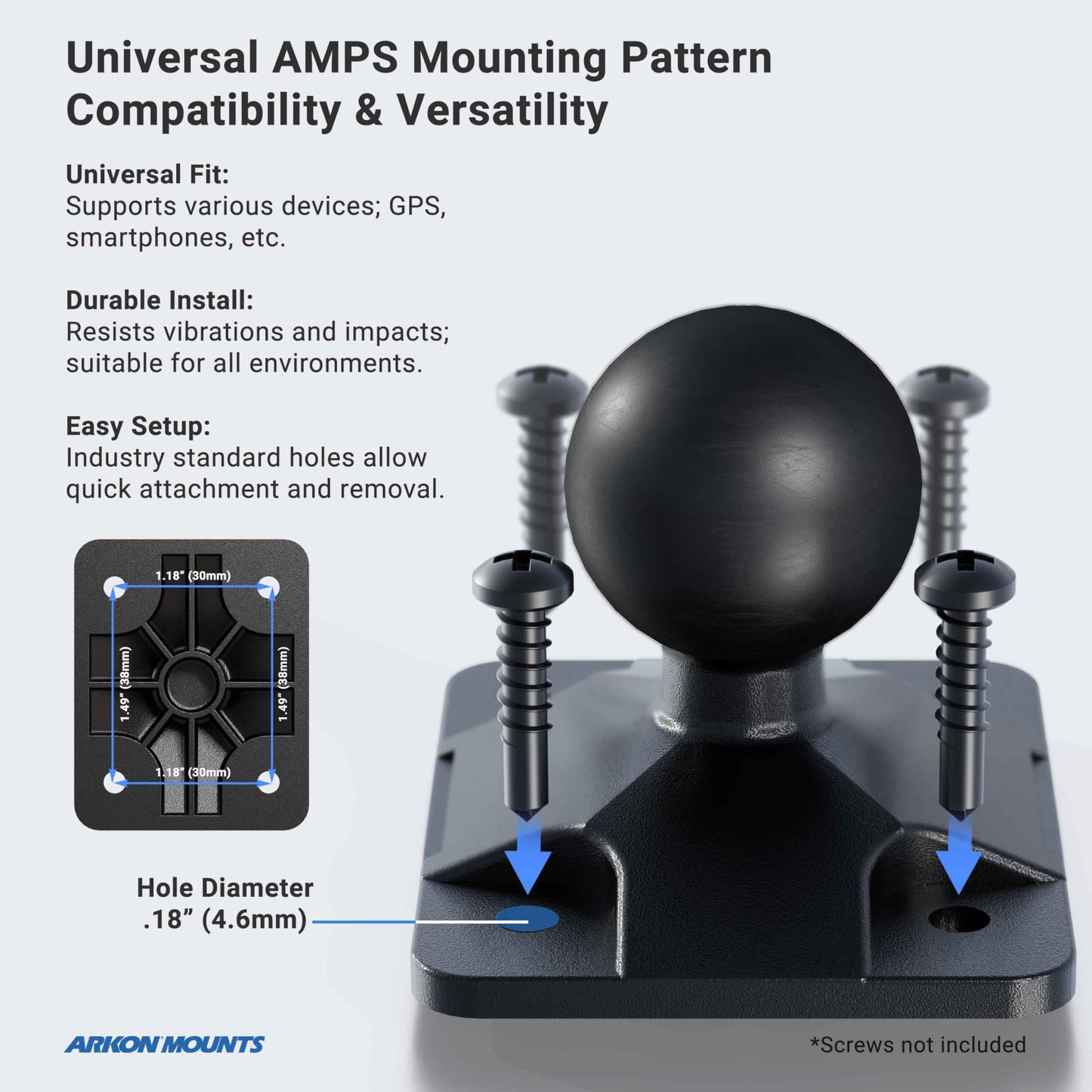 ARKON Mounts - Tablet Holder with Clamp Mount | Corrosion-Resistant | Tablet Stand w/Sturdy Clamp | Security Knob Feature | Two Adjustable Shafts Included | Fits iPad and Samsung Tablets