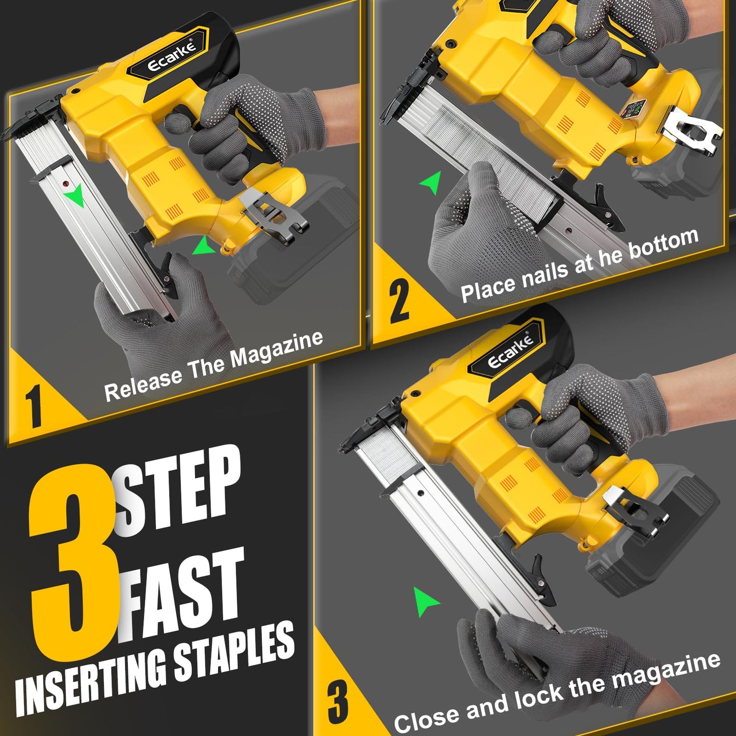 18GA Cordless Brad Nailer for Dewalt 20V Battery: Brushless Electric Nail Gun with 1000 Nials - 2 Mode 18 Gauge Nail Gun 20v Tool,5/8 to 1-1/4 Inch for Upholstery Woodworking Carpentry(Tool Only)