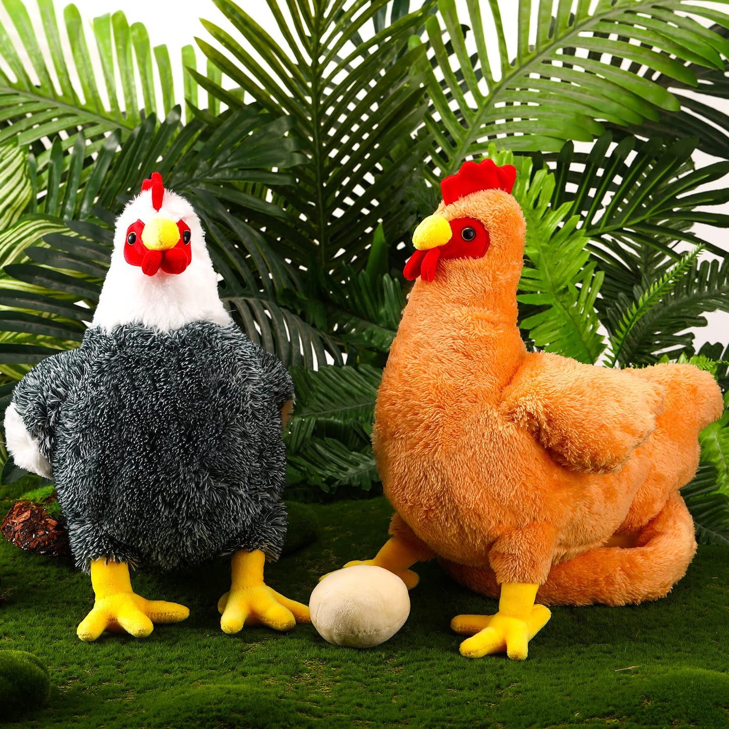 Civaner 2 Pcs 12 Inch Buffy the Hen Chicken Stuffed Animal Gift Cute Easter Chicken Plush with Eggs Large Chicken Plush Easter Party Favor Birthday Supplies
