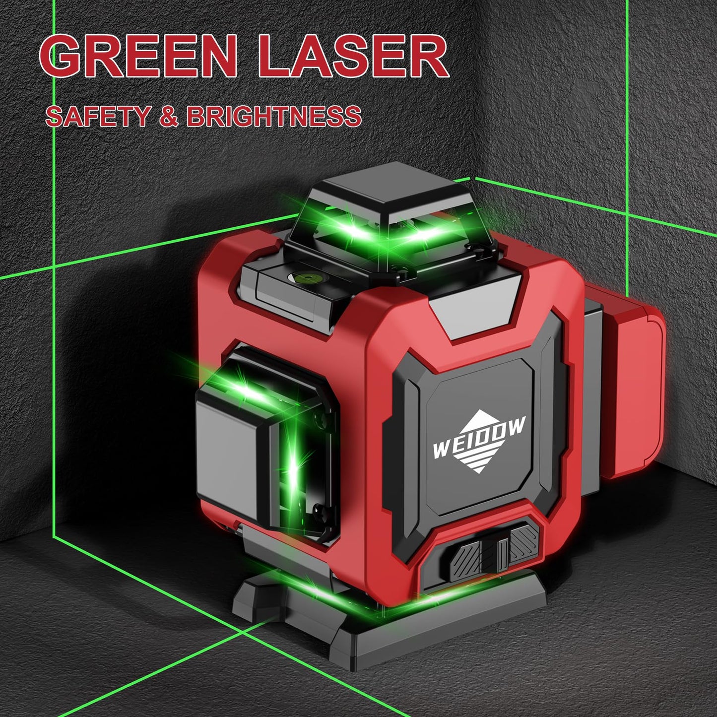 Laser Level 360 Self Leveling with Tripod,WEIDDW 4D Lazer Level,4x360° Cross Line Laser for Construction Project Renovation,Floor Tile, Laser Level Lines Tool with 4800mAh Batteries