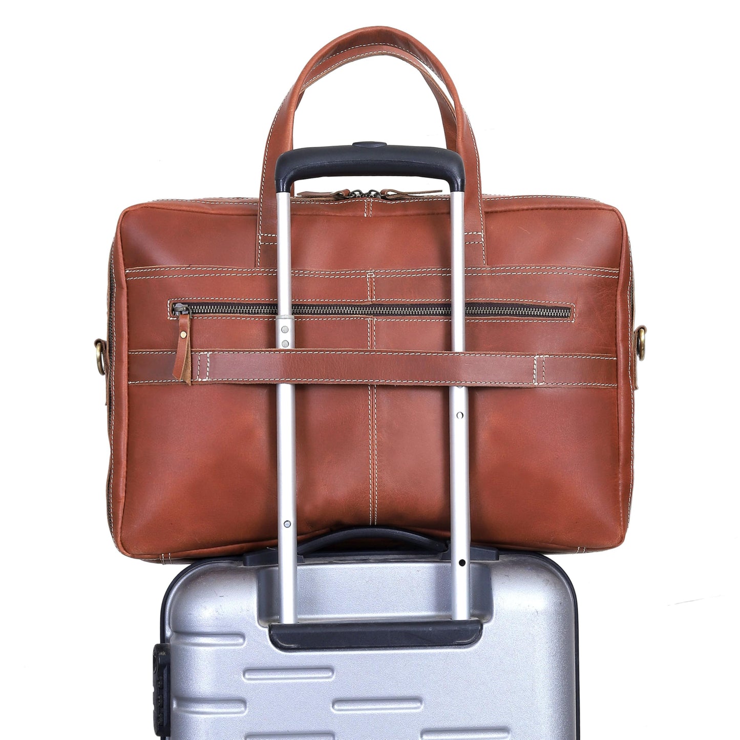 18 Inch Full Grain italian Leather Briefcase for Men, Top Choice Gifts, Handcrafted Laptop Bag (TAN) (16 inch)