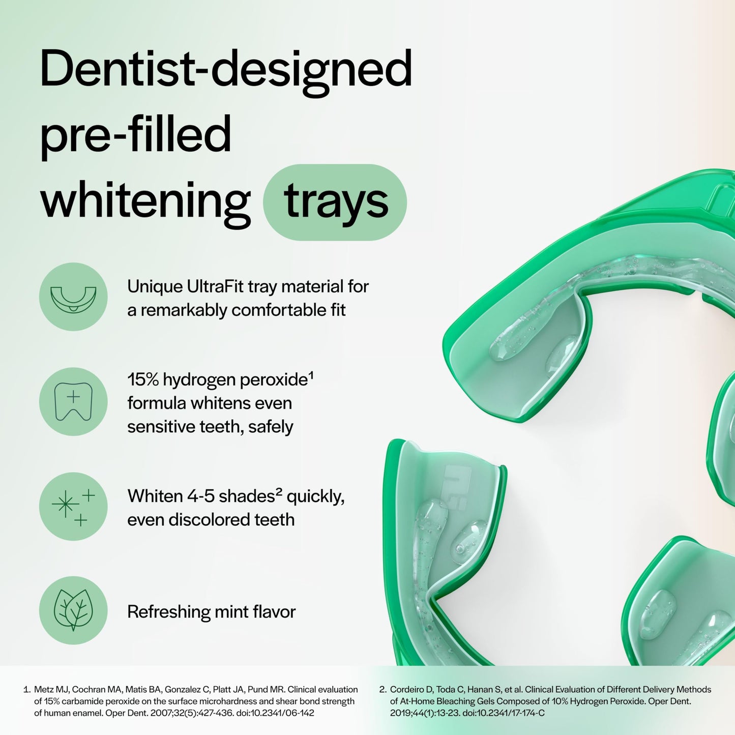 Opalescence Go - Prefilled Teeth Whitening Trays - Original 15% - 4 Treatments (2 Packs) - Hydrogen Peroxide with PF - Cool Mint - Made by Ultradent. 4648-2