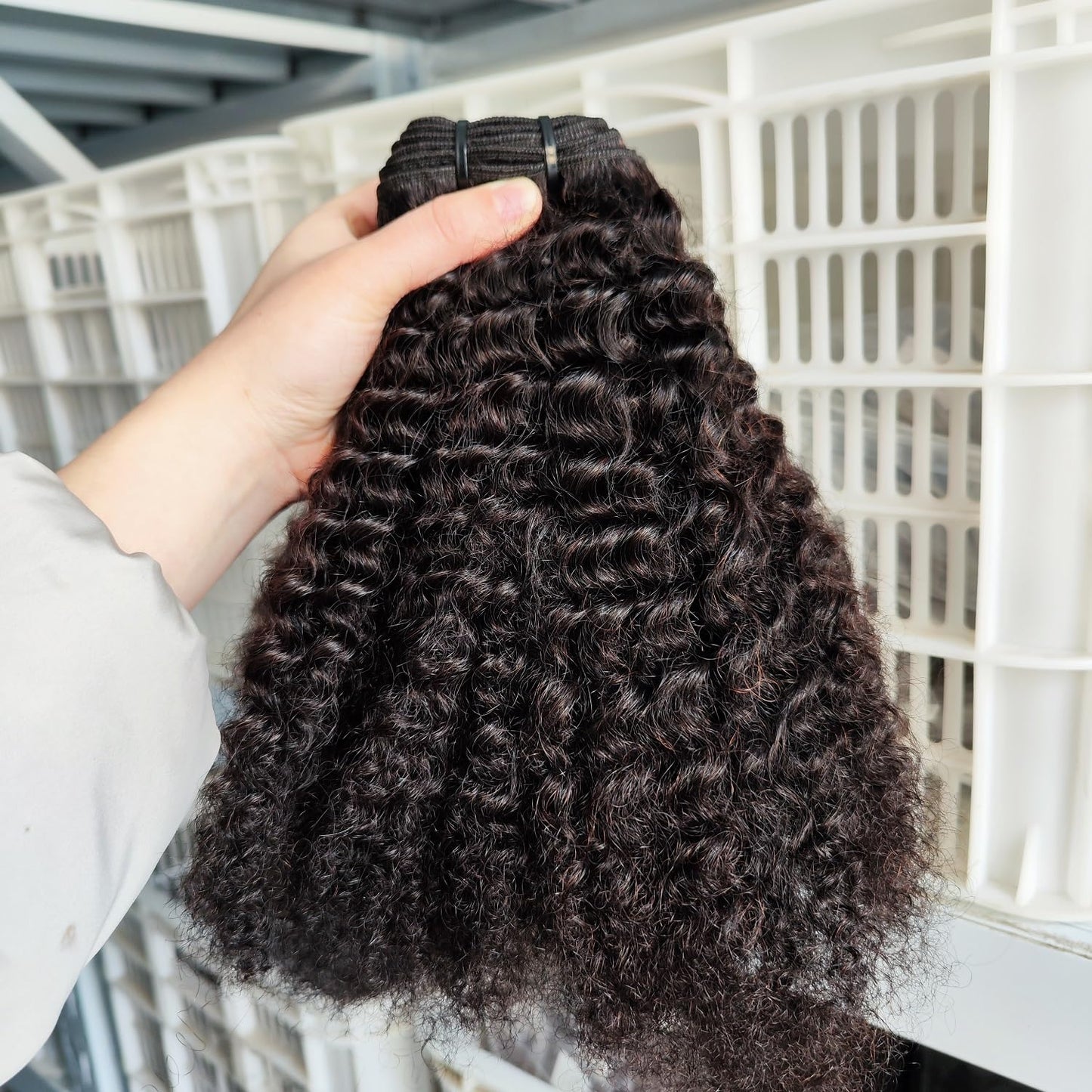 Mongolian Afro Kinky Curly Human Hair 3 Bundles (18 18 18 Inch) Afro Curly Weave Hair Extensions for Black Women Unprocessed Virgin Hair Afro Kinky Human Hair Bundles Natural Color