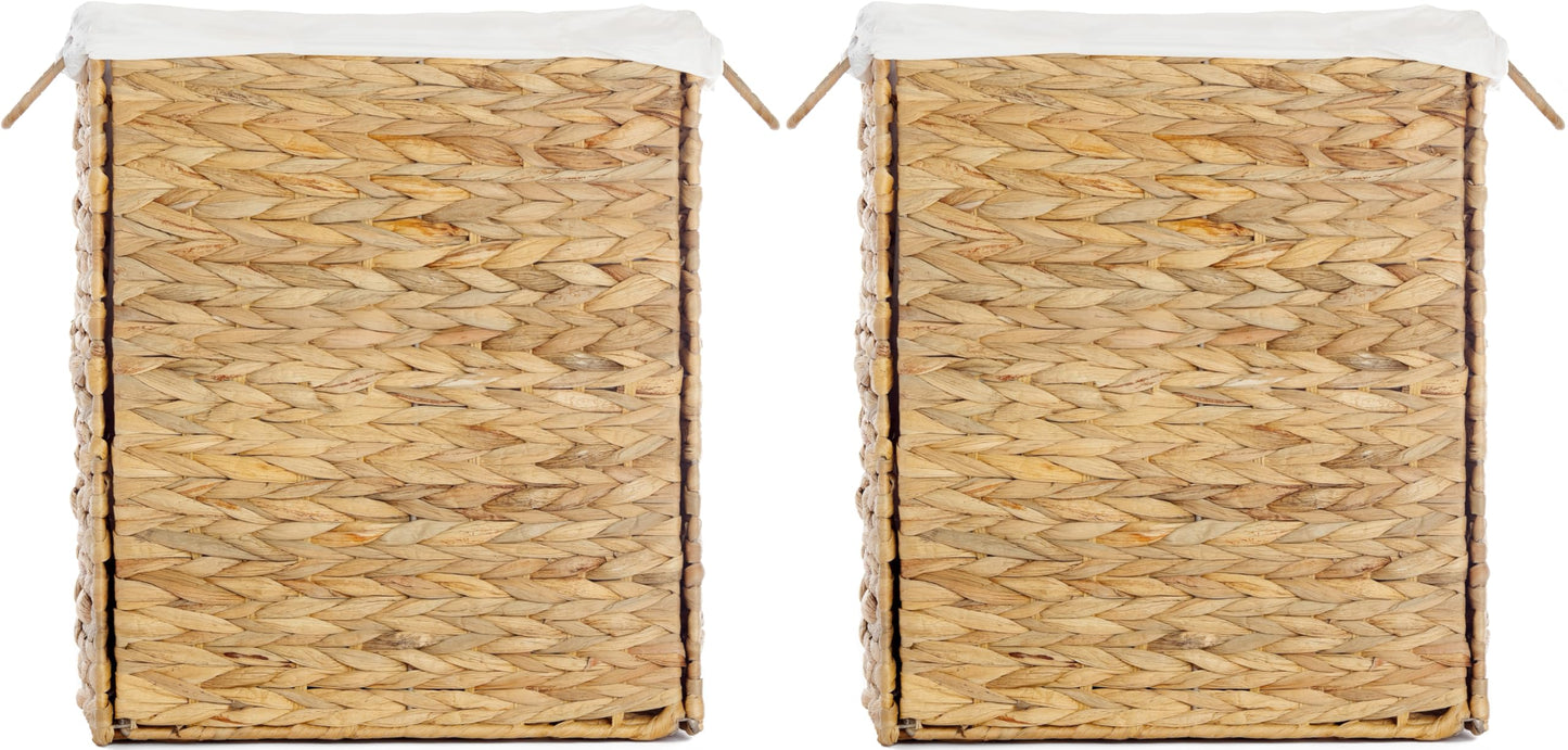 AppliaFit Wicker Trash Can - Fits Grocery Shopping Bags - Waste Basket for Reusing Grocery Shopping Bags (2-Pack)