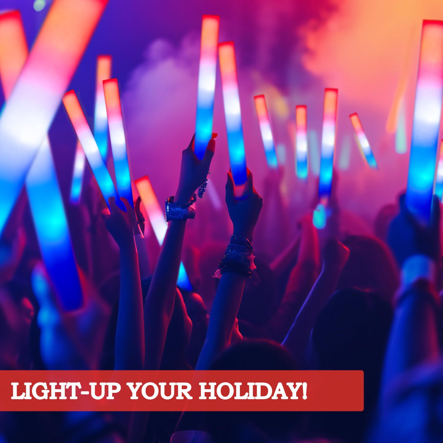 JOYIN 24Pcs July 4th Foam Glow Sticks, Red White Blue Patriotic LED Sticks with 3 Modes Flashing for Kid Adult, Glow in The Dark Party Favor Supplies for Independence Day Parade, Concert, Carnival