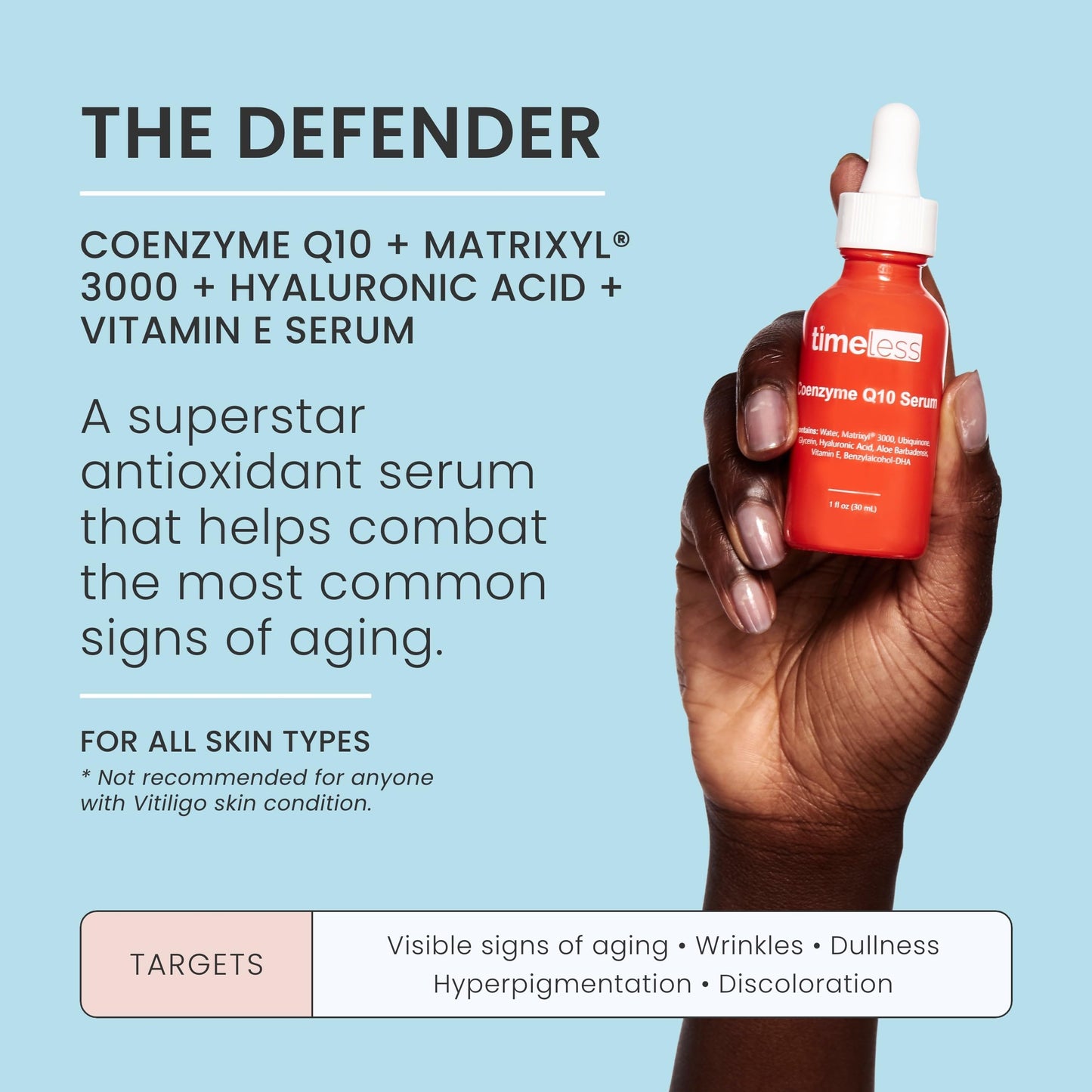 Timeless Skin Care Coenzyme Q10 Serum - Skin Care Serum for Smoothing - Fragrance-Free - Coenzyme Q10 - with Hyaluronic Acid - 1 oz (Pack of 2)