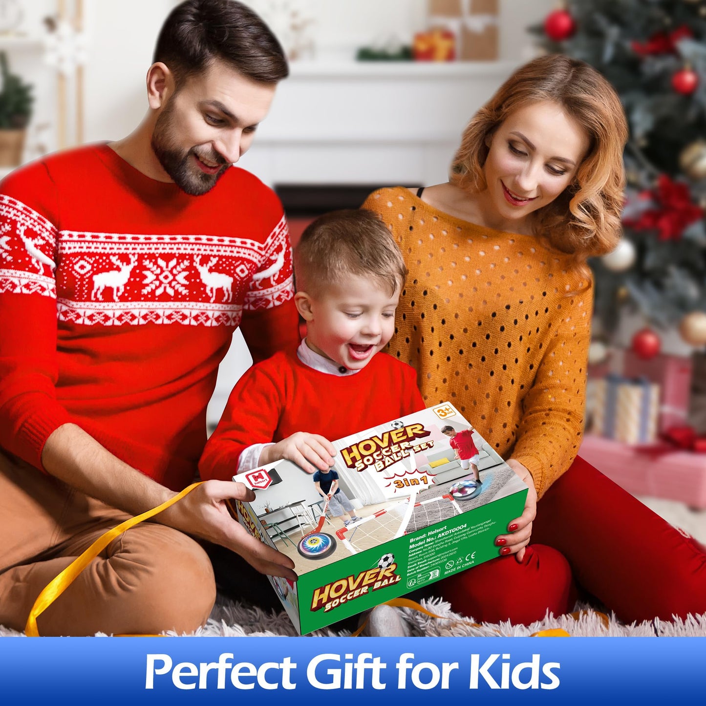 Hover Soccer Ball Toy Set, Hover Hockey Set for Kids, Air Floating Soccer Toys Hockey Ball with Led Light, Indoor Outdoor Sports Toys & Games, Christmas Birthday Gifts for 3 4 5 6 7 8+ Years Boy Girl