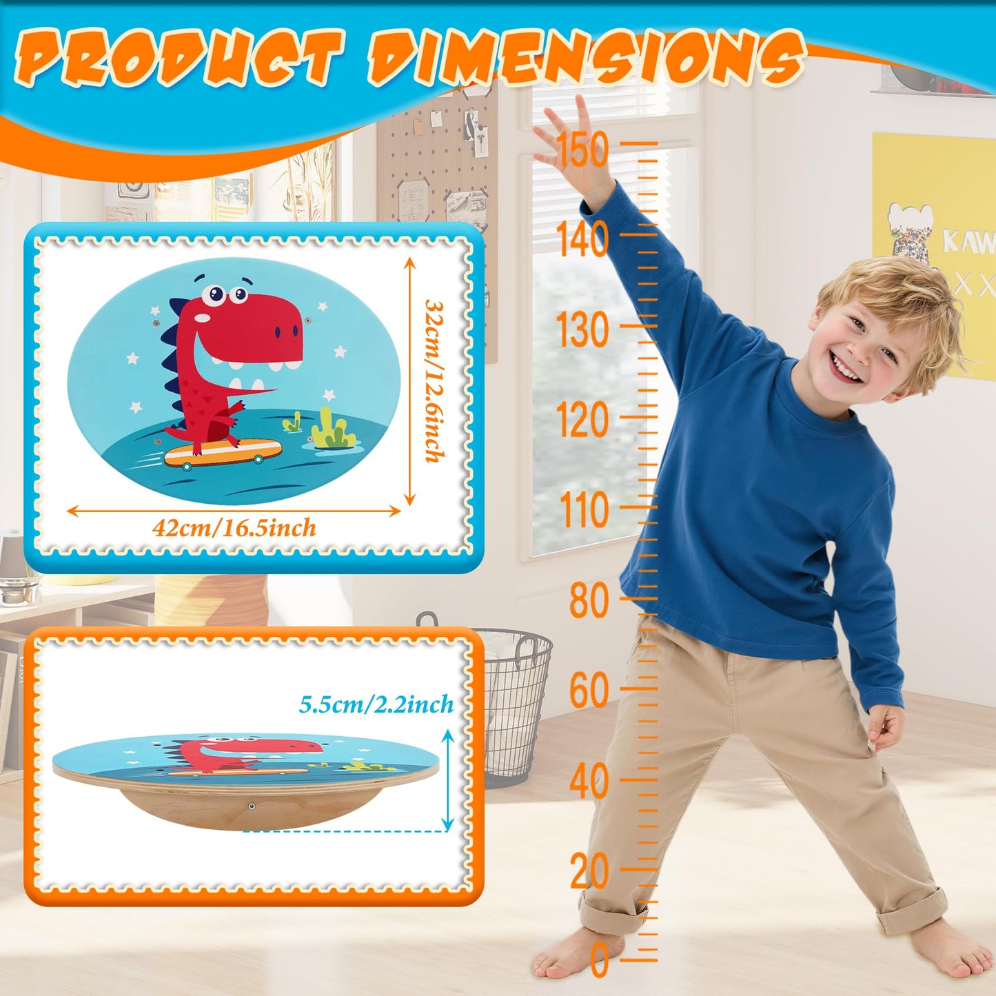 Balance Boards for Kids, Wood Balance Training Board, Sensory Rocking Board