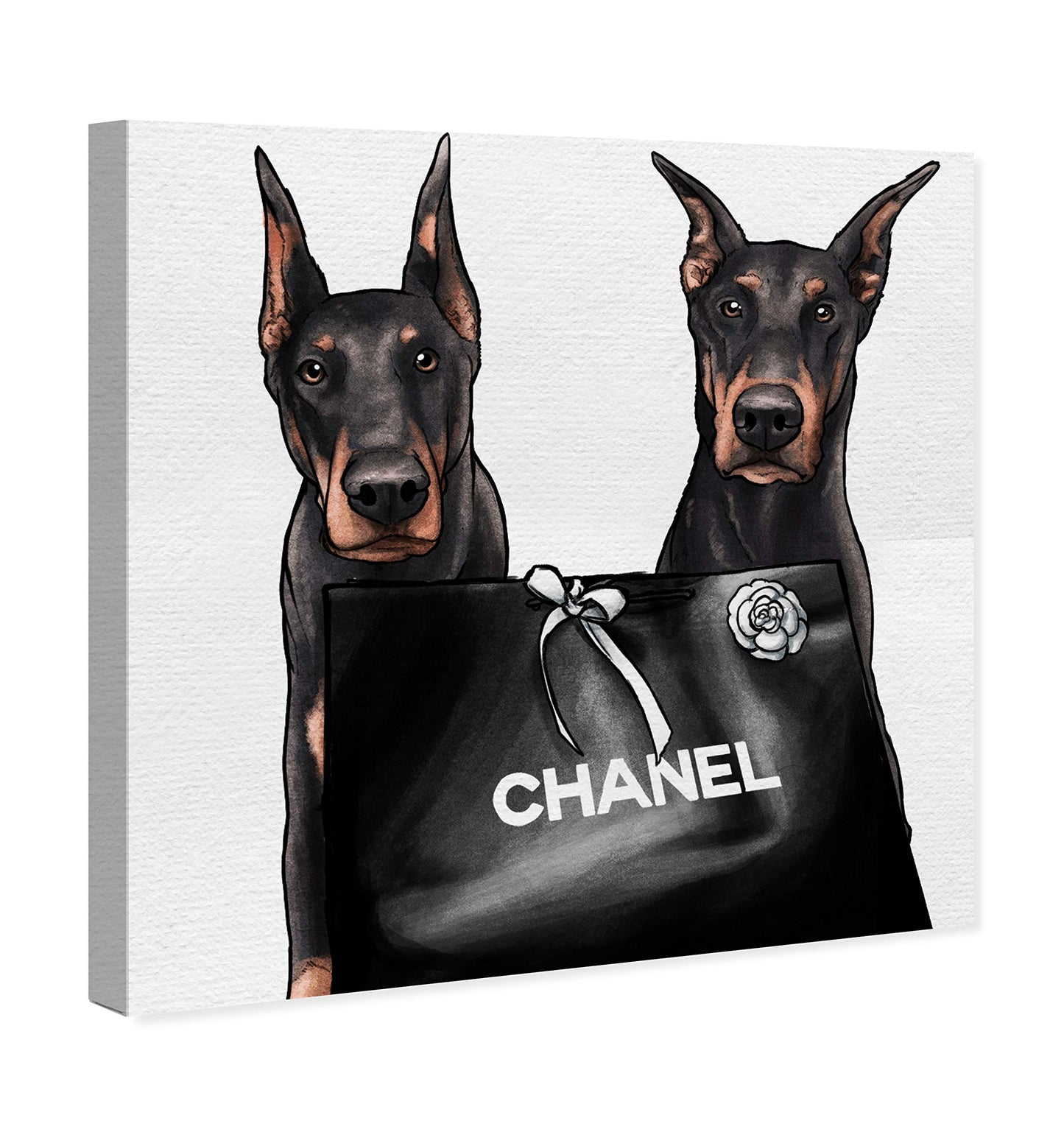 The Oliver Gal Artist Co. Fashion Wall Art Canvas Prints 'Friendly Glam Duo' Home Décor, 20x20, Black, White